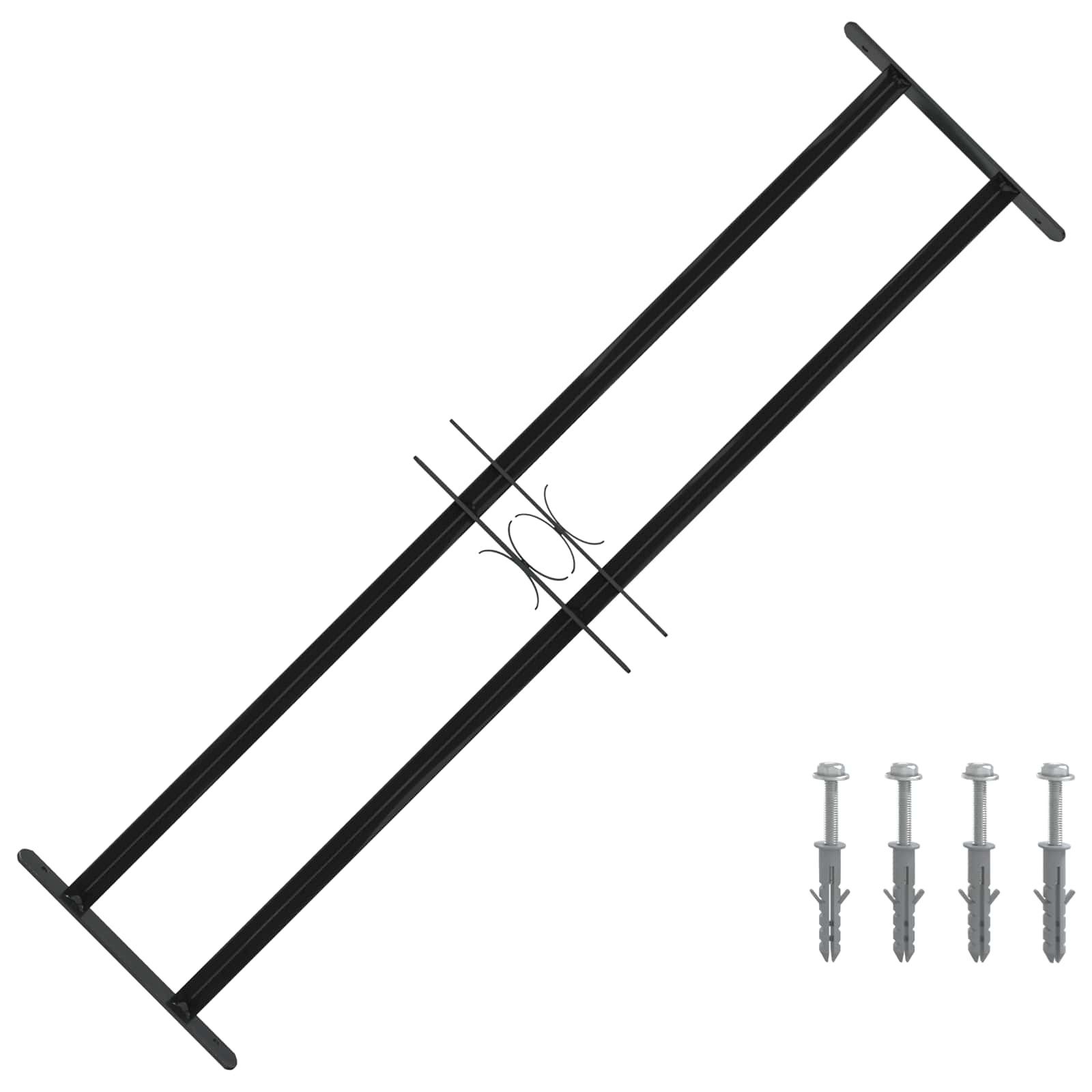 vidaXL Fenster Fenstergitter Schwarz 115 x 30 cm Pulverbeschichteter Stahl, (1 St)