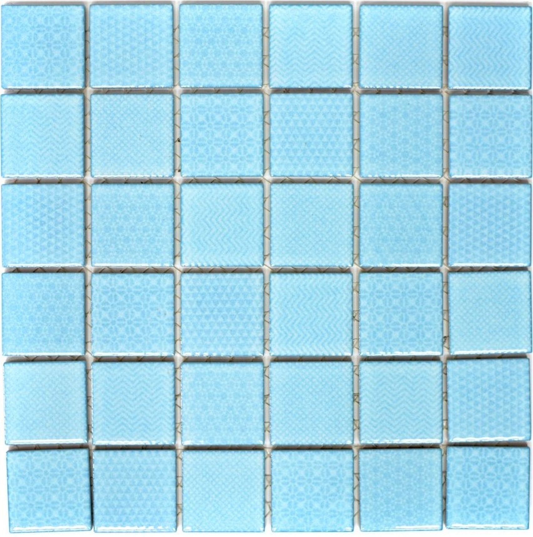 Mosani Mosaikfliesen Keramik Mosaik hellblau Küche BAD eisblau Pool Fliese Fliesenspiegel
