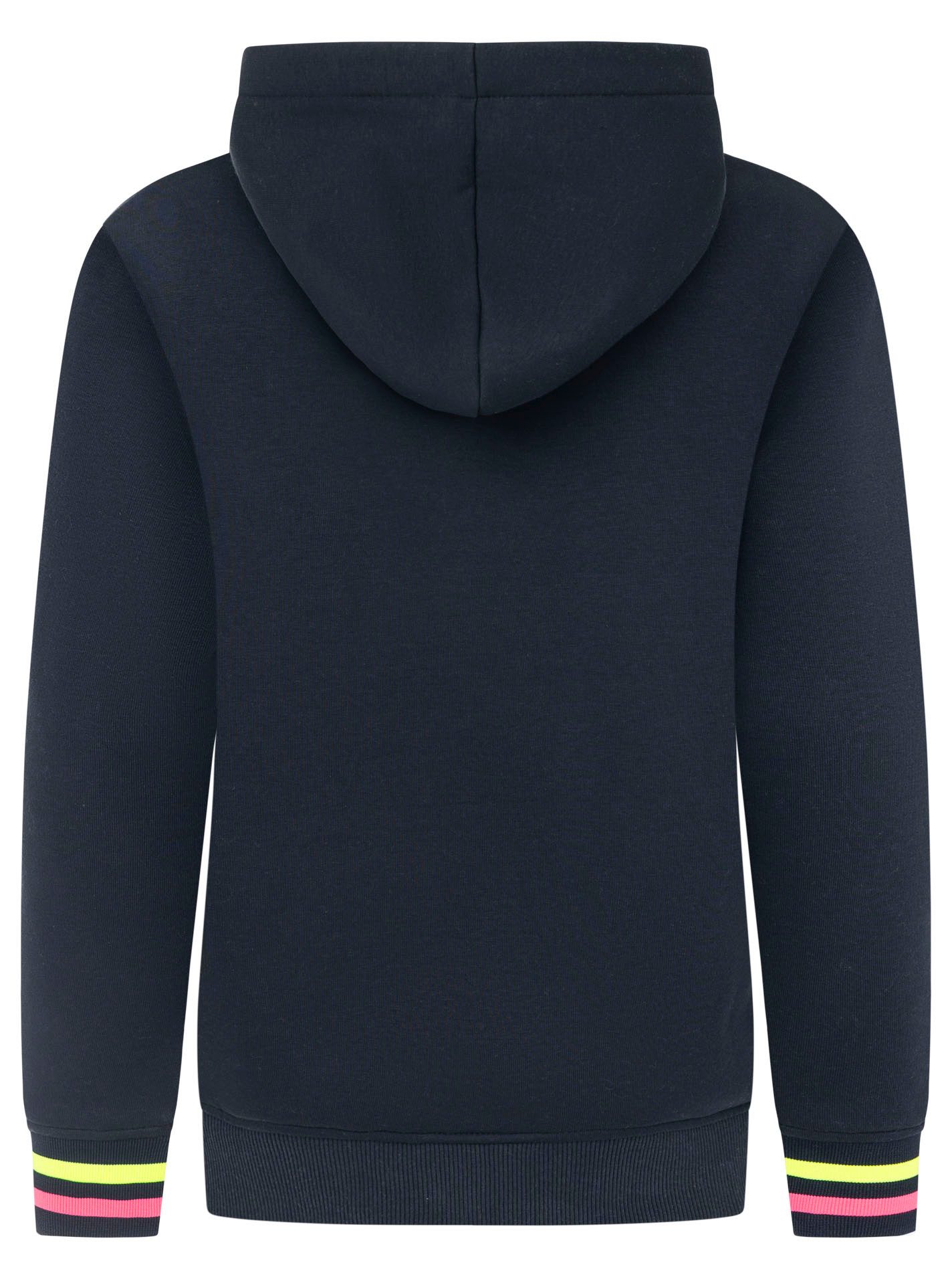 Zwillingsherz Hoodie "Be Happy!" gestreifte Bündchen, Aufdruck auf Brust, Kapuze, Kängurutasche – Bild 4 von 5