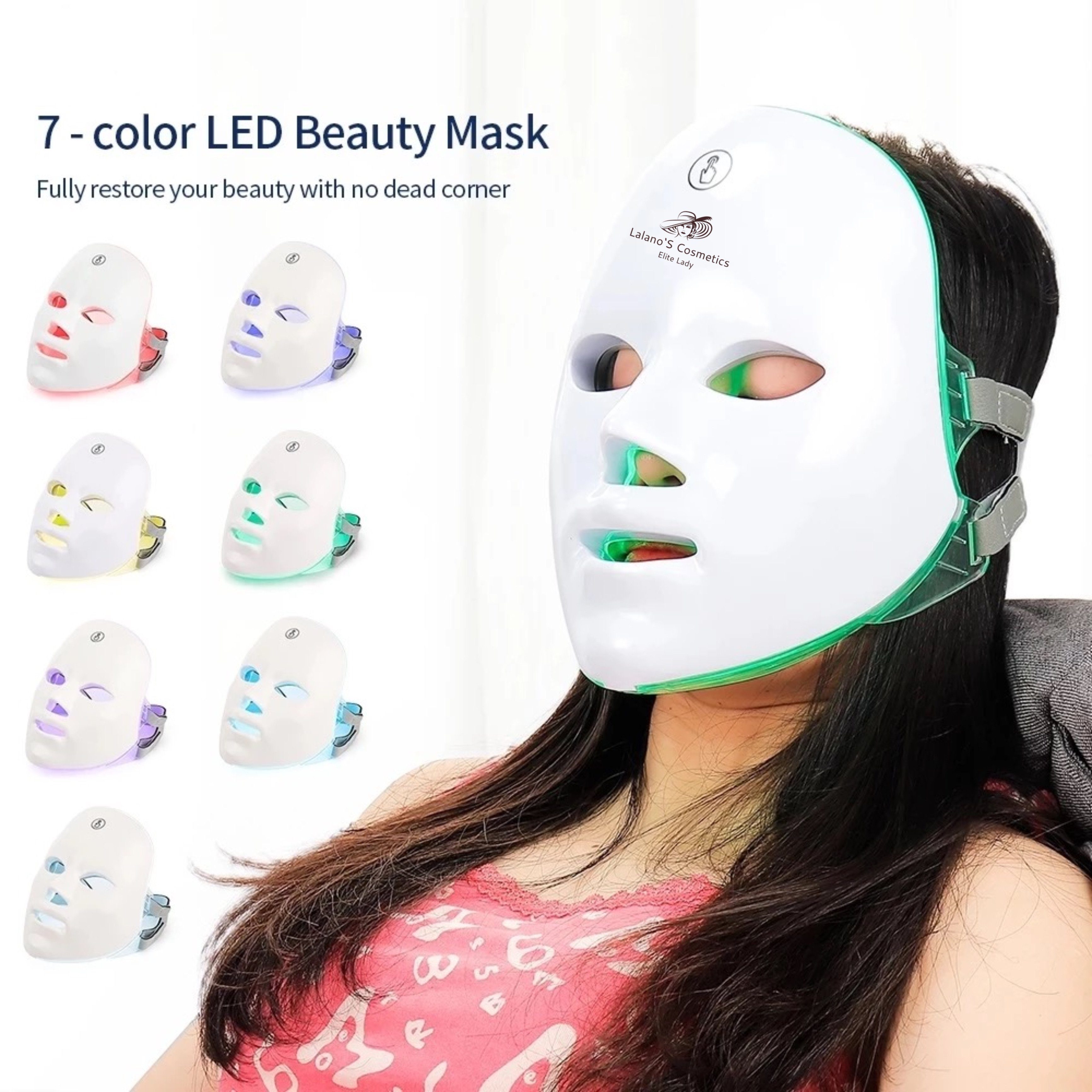 Lalano`S Cosmetics Kosmetikbehandlungsgerät Light facial BeautyMaske, Gerät zur Gesichtsstraffung, LED Gesichtsmaske, Mikrodermabrasionsgerät, EMS, Porenreiniger, LED-Photon Maske, Anti-Aging-Gerät, Anti-Falten, One-Touch Bedienung, Gesichtsreinigung, Mitesserentferner