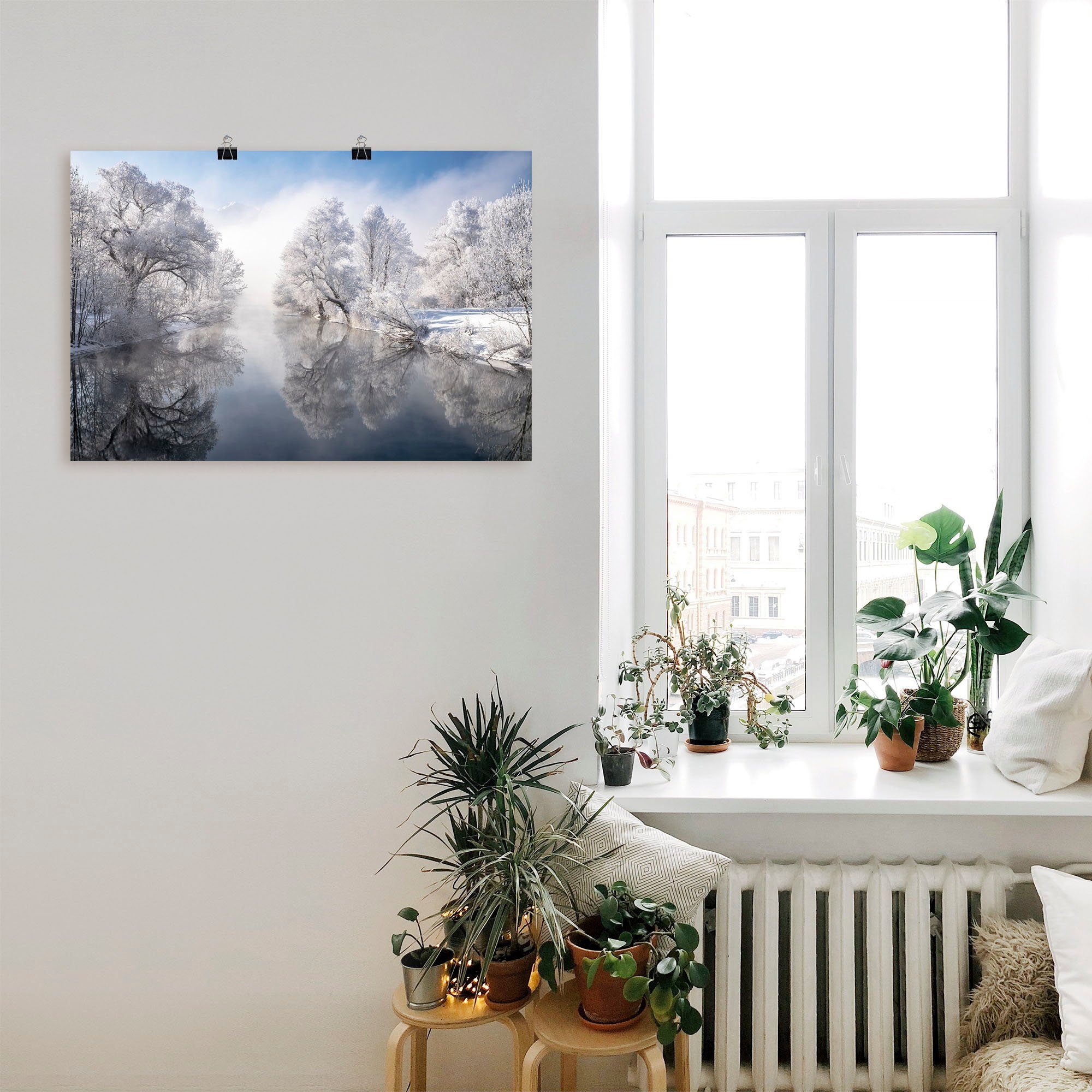 oder Seebilder Wandaufkleber in Artland Leinwandbild, versch. Wandbild als Größen Winter Alubild, in Poster Oberbayern, (1 St),