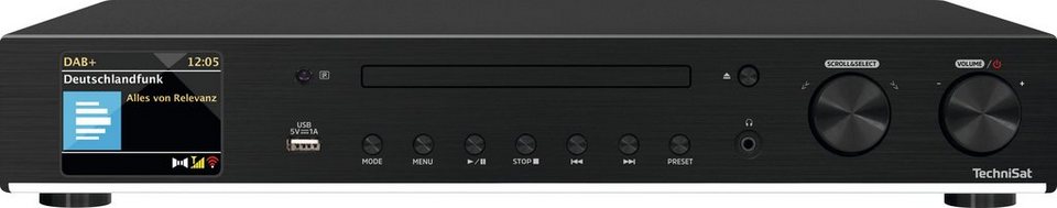 TechniSat DIGITRADIO 143 CD Digitalradio (DAB) (Digitalradio (DAB),  Internetradio, UKW mit RDS), 1x USB, Kopfhöreranschluss, 1x optischer  Digital-Eingang