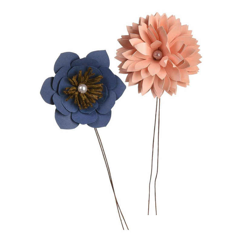 Depot Dekoobjekt Papierblumen Mini Pearl (Packung, 2 St., 2 Papierblumen in unterschiedlichen Farben und Designs), aus Draht, Papier, L 5 Zentimeter