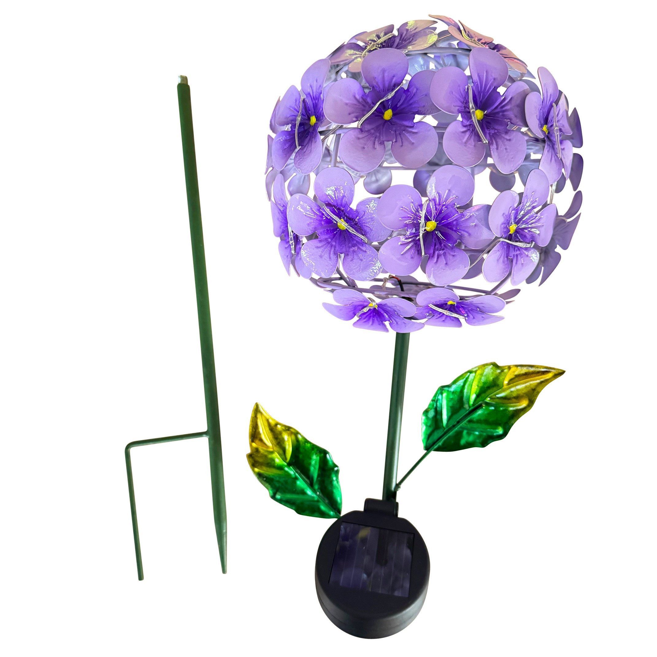 Online-Fuchs Gartenstecker - Beetstecker Hortensien Blüte aus Metall mit LE günstig online kaufen