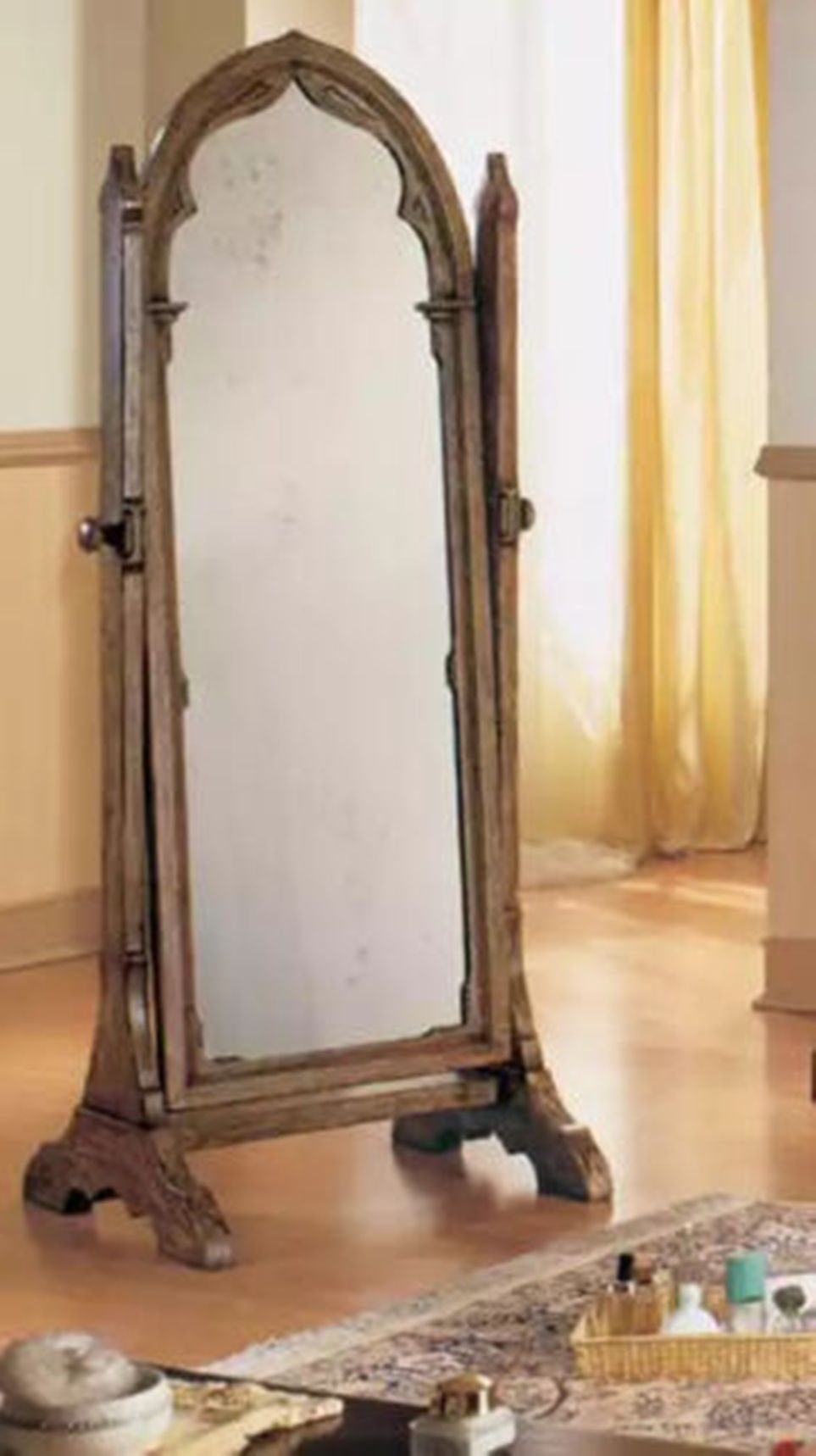 JVmoebel Spiegel Großer Handgefertigter Spiegel mit Holzrahmen aus Holz (1-St., Spiegel), Made in Italy