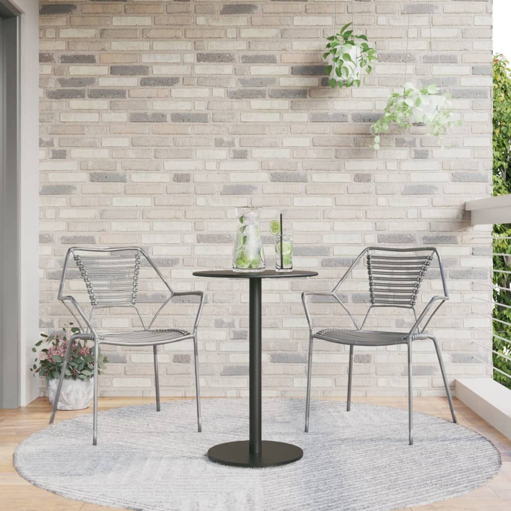 vidaXL Gartentisch Gartentisch Rund Schwarz Ø50x72 günstig online kaufen