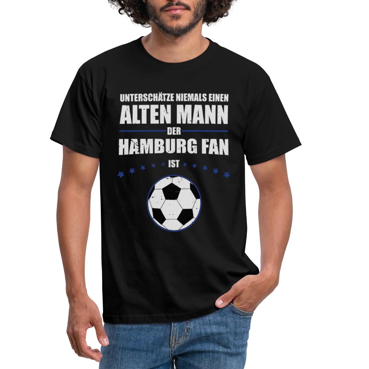 Spreadshirt T-Shirt Alter Mann Leidenschaft Hamburg Fußball Fan Männer T-Shirt (1-tlg)