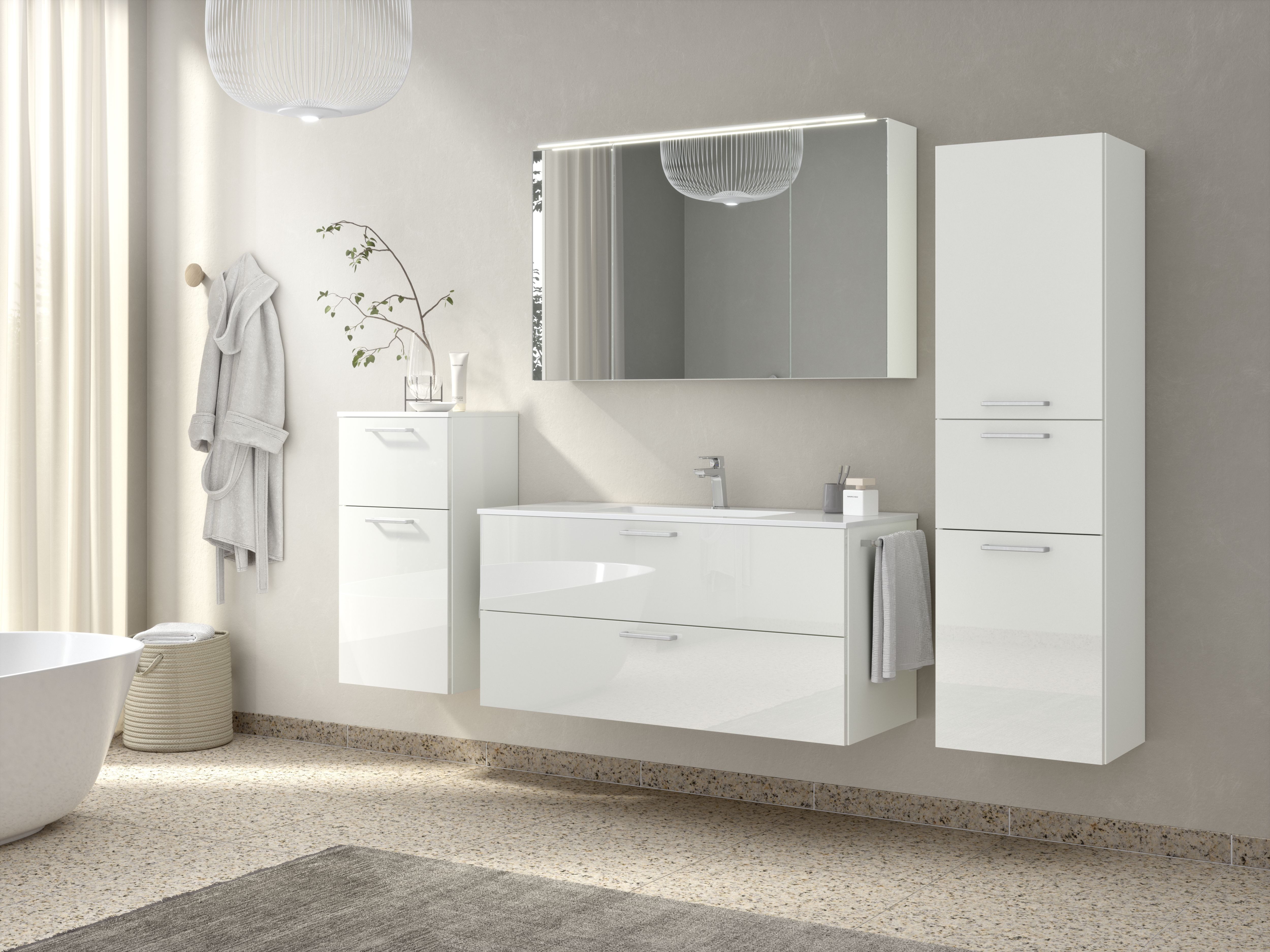 nobilia® Badmöbel-Set Tolvina, (4-St., vormontiert, mit günstig online kaufen