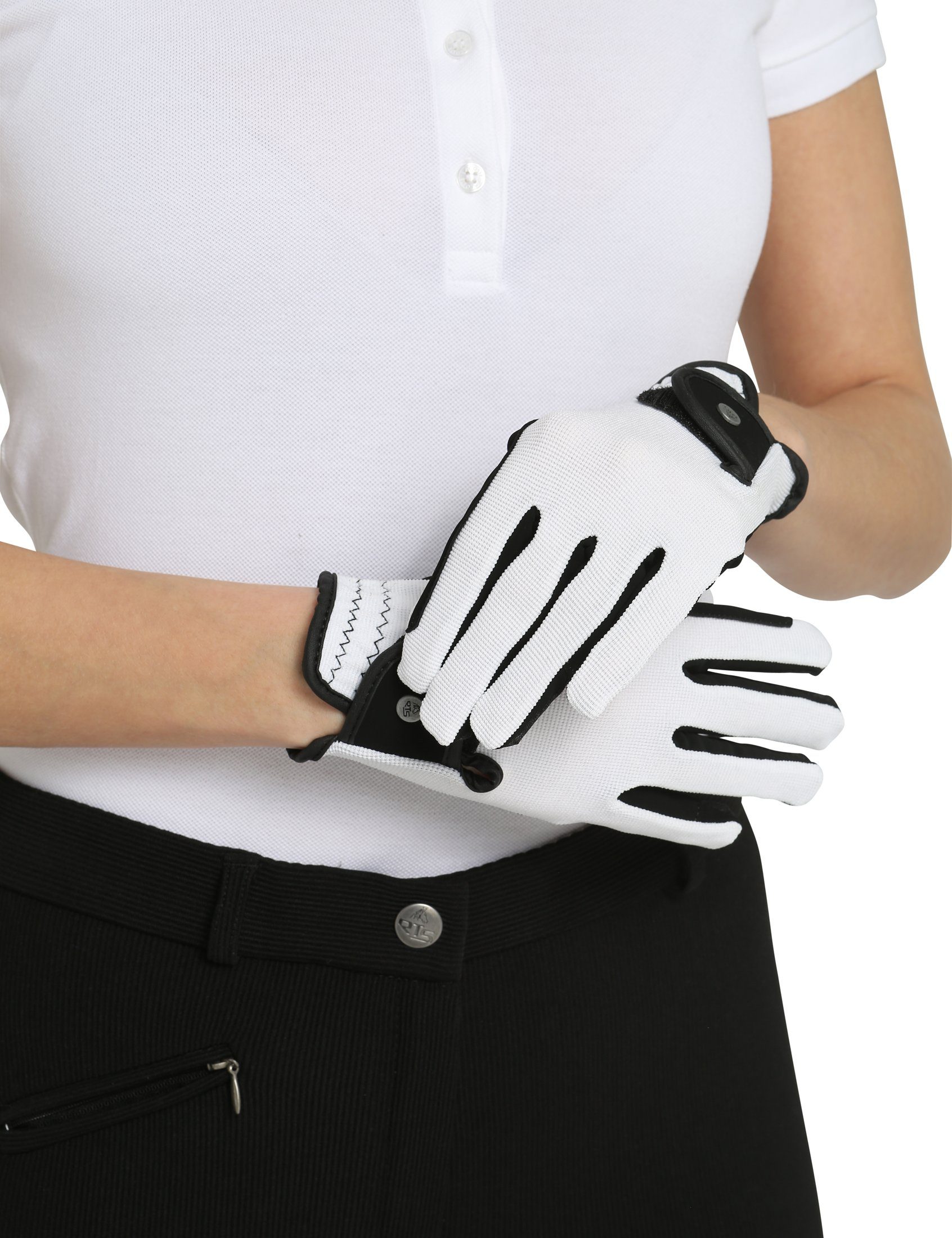 Zoomyo Fleecehandschuhe Schwarz/Weiß is Damen material thin REIT Gloves Handschuhe the pleasantly