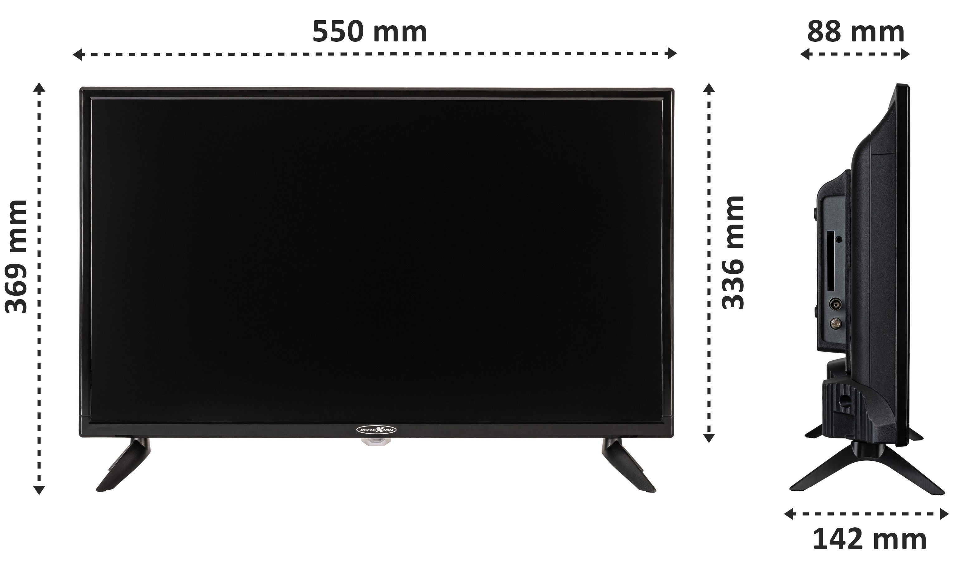 Reflexion LED2425 LED-Fernseher (60,00 cm/24 Zoll, Full HD, DC IN 12 V, Netzteil 230 V, DVB-T2HD / S2 / C, CI+SLOT, PVR)
