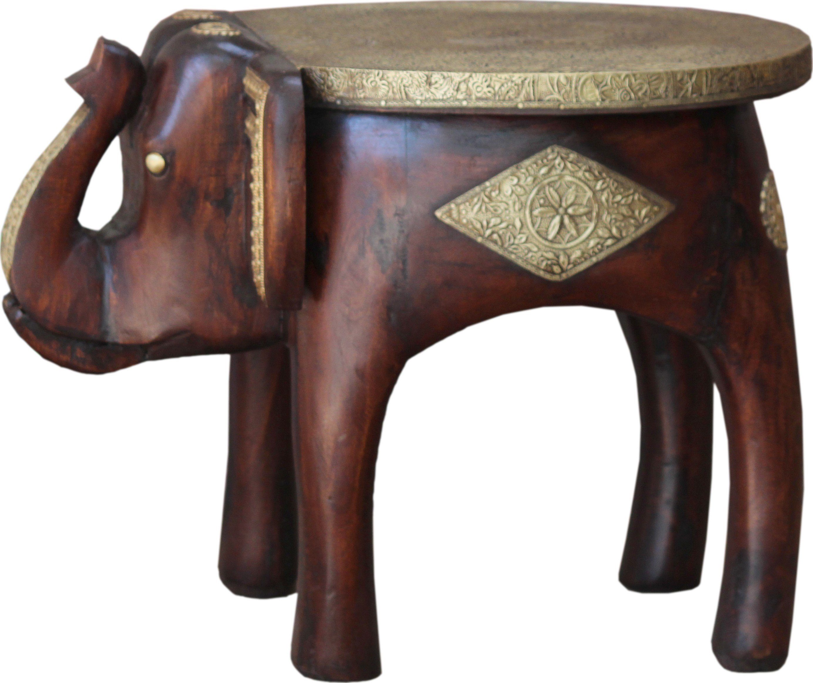 Guru-Shop Couchtisch Vintage Hocker, Blumenbank in Elefantenform -..