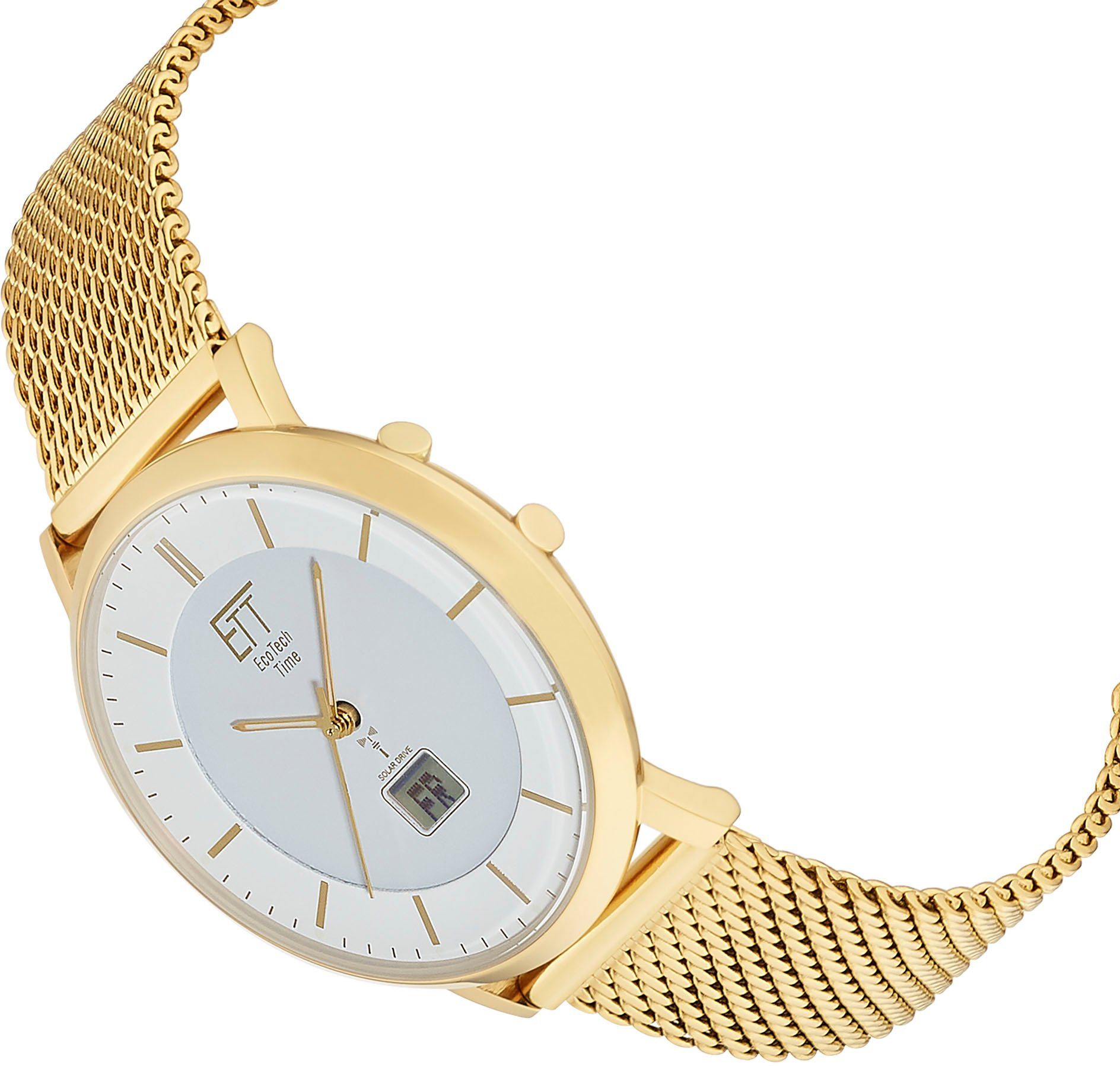 ETT Funkuhr Atacama EGS-11623-11MS, (Set, 2-tlg., mit Wechselband aus Leder), Armbanduhr, Herrenuhr, Datum, Solar, ideal auch als Geschenk