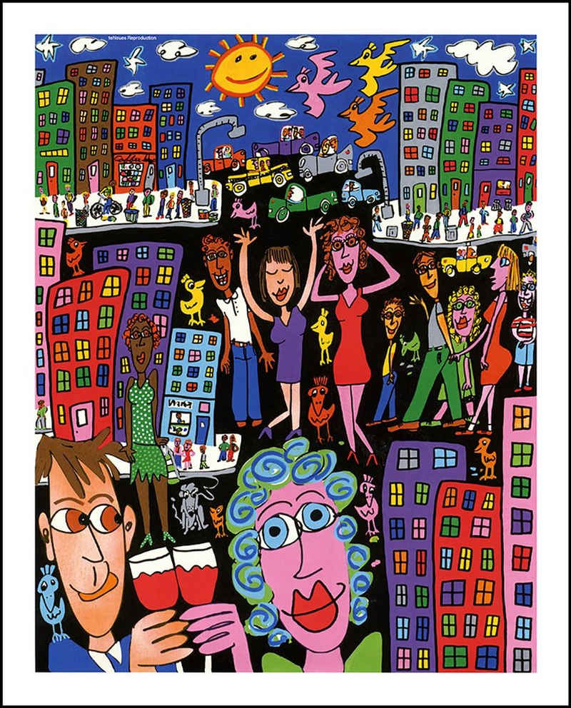 Kunstdruck Street Life City Hochhaus PopArt Date Poster Plakat Rizzi 30, (1 St)