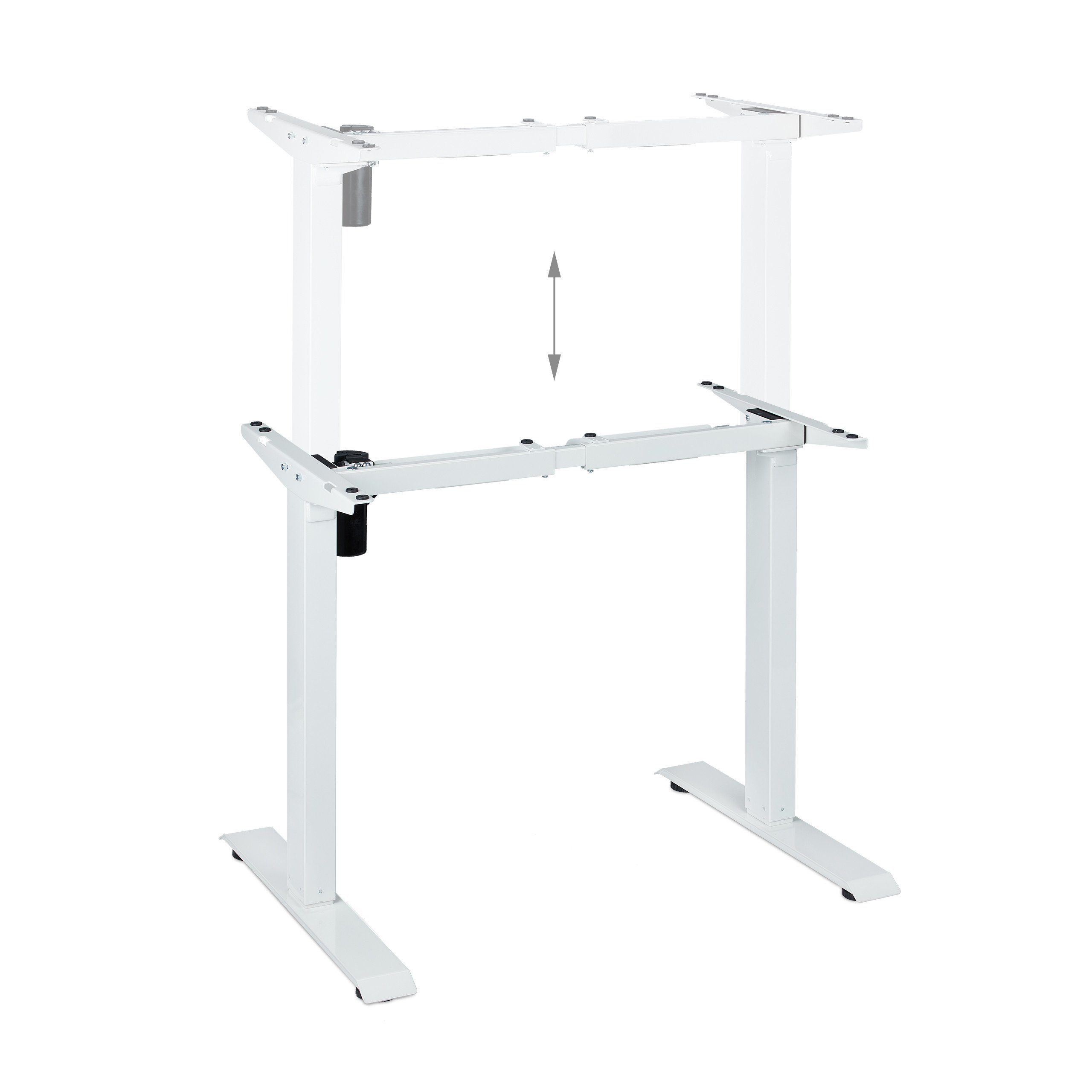 relaxdays Tischgestell Höhenverstellbares Tischgestell, Weiß