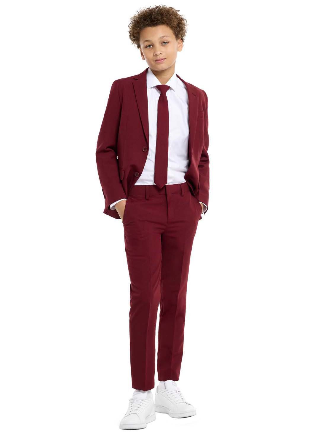 Opposuits Partyanzug Blazing Burgundy Anzug für Jugendliche, Der Style! Das dunkle Bordeaux! Einfach umwerfend!