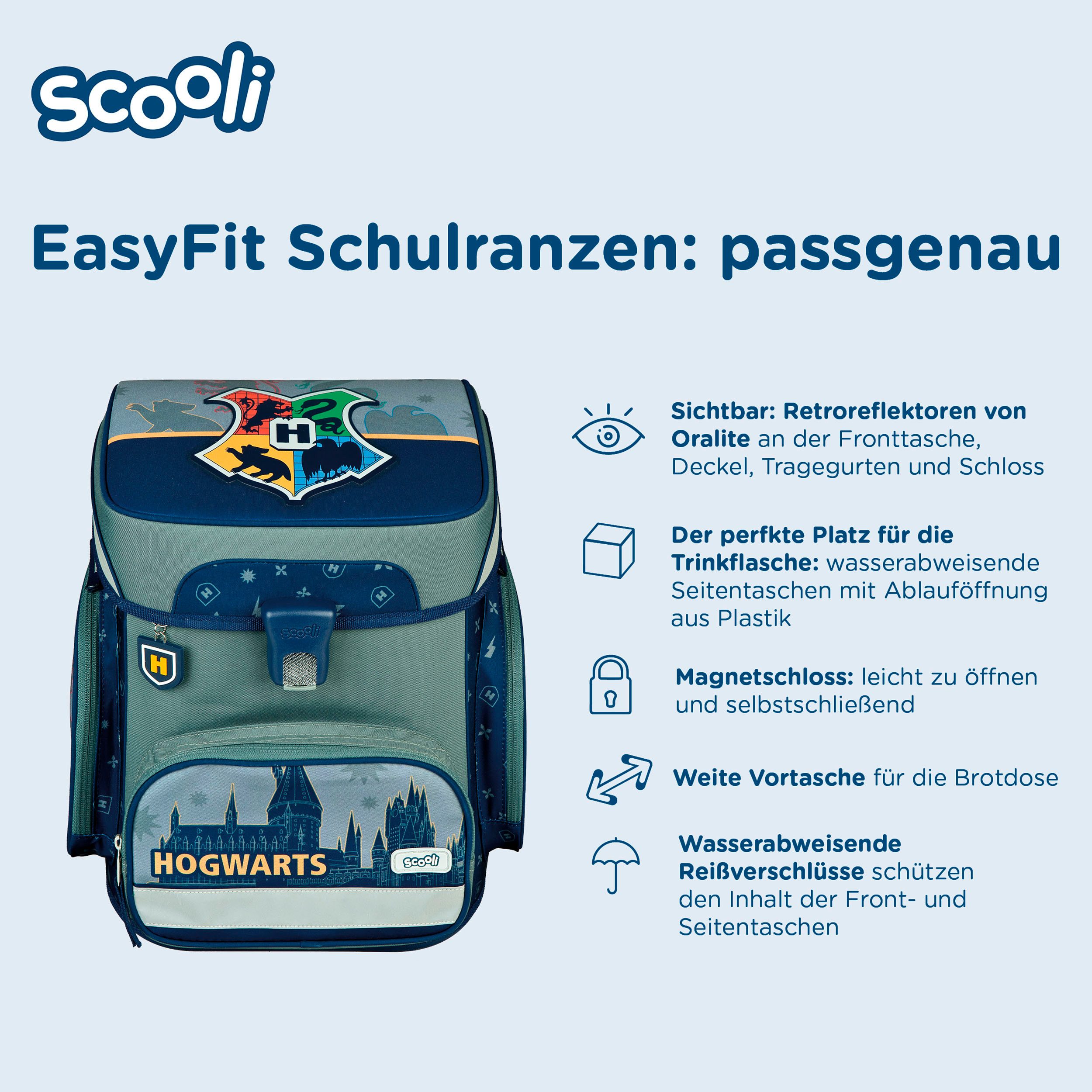 Scooli Schulranzen EasyFit, Harry Potter Hogwarts (Set, 5-tlg)