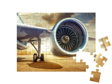puzzleYOU Puzzle Detailansicht: Triebwerk eines Verkehrsflugzeugs, 48 Puzzleteile, puzzleYOU-Kollektionen Flugzeuge