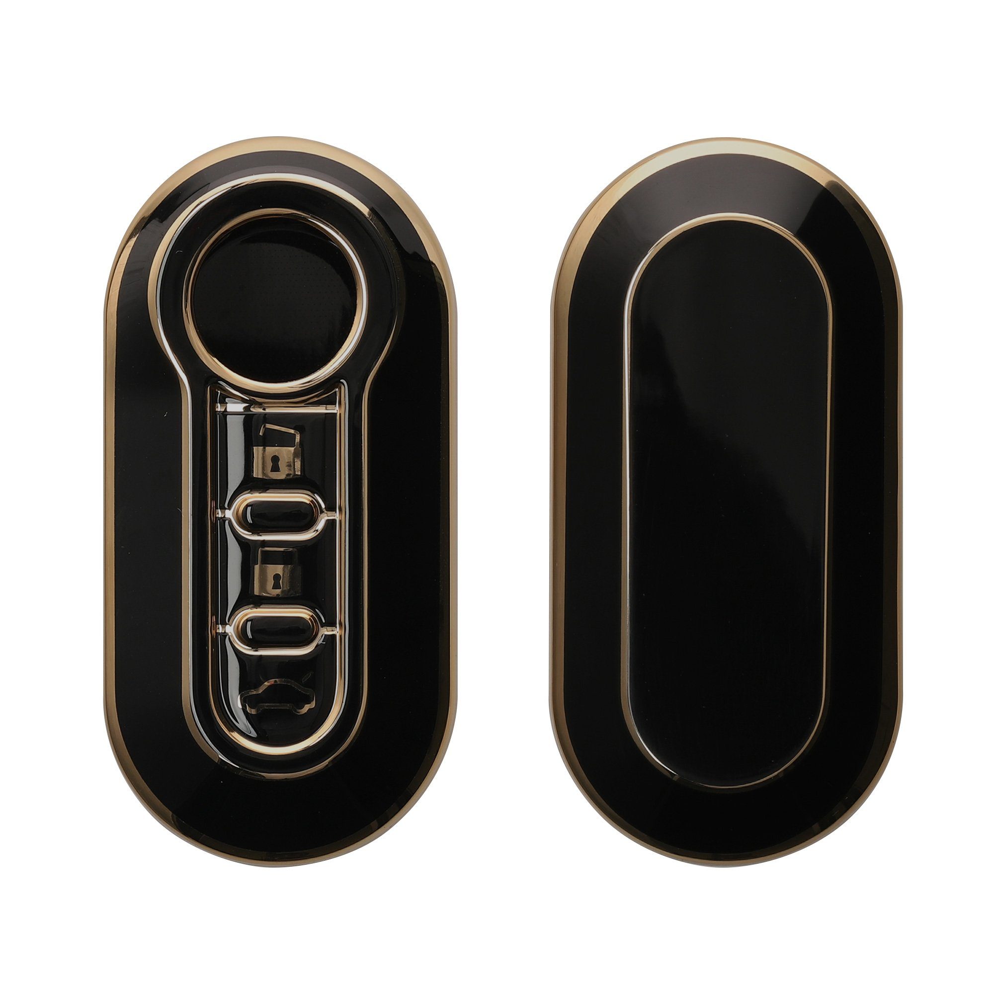 kwmobile Schlüsseltasche Autoschlüssel Hülle für Fiat Lancia, Schlüsselhülle Silikon Cover Schwarz