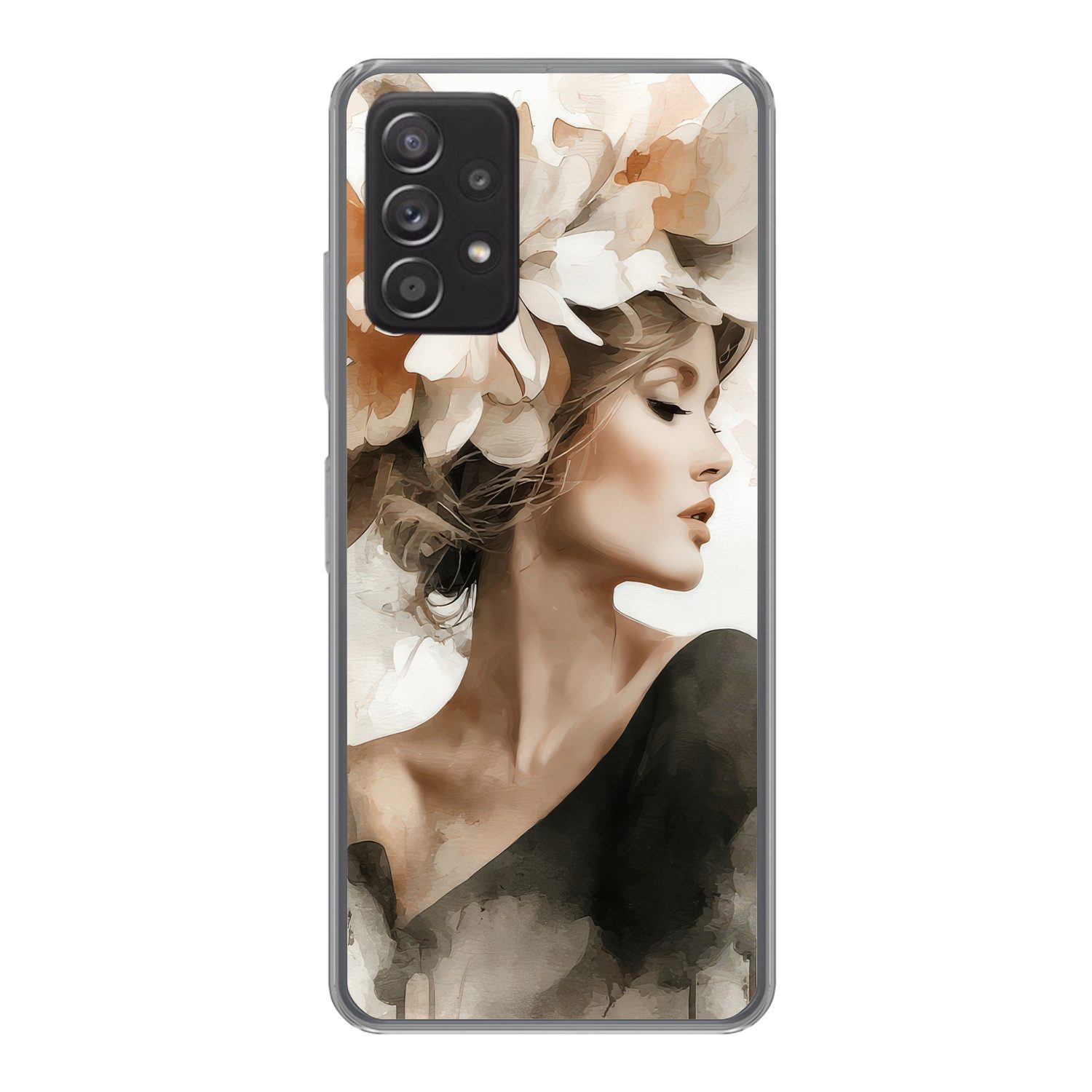 MuchoWow Handyhülle für Samsung Galaxy A53 5G Blüte - Porträt - Gesicht, Phone Case, Silikon, Schutzhülle Dünn