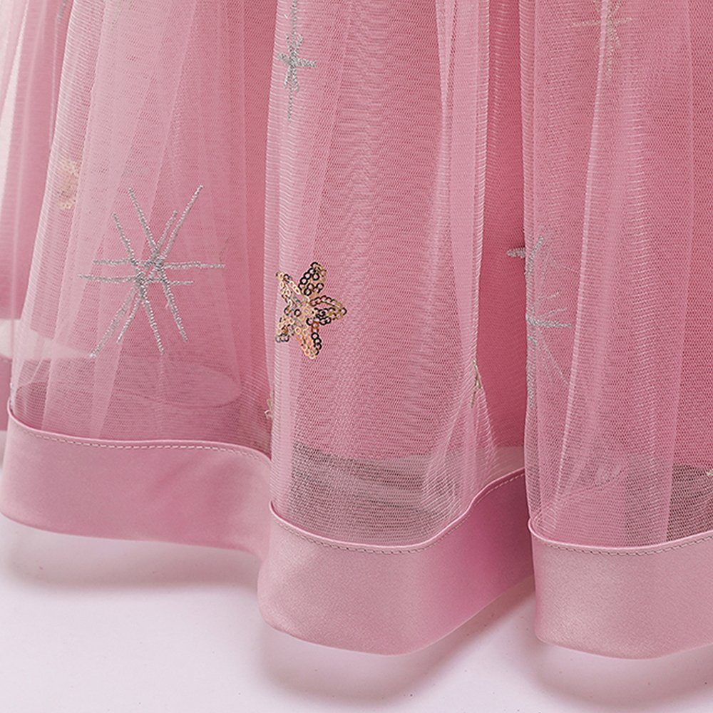 Maxikleid Abendkleid Tüllkleid, LAPA (1-tlg) mit Kleid, Bedrucktes Schleife Kleid