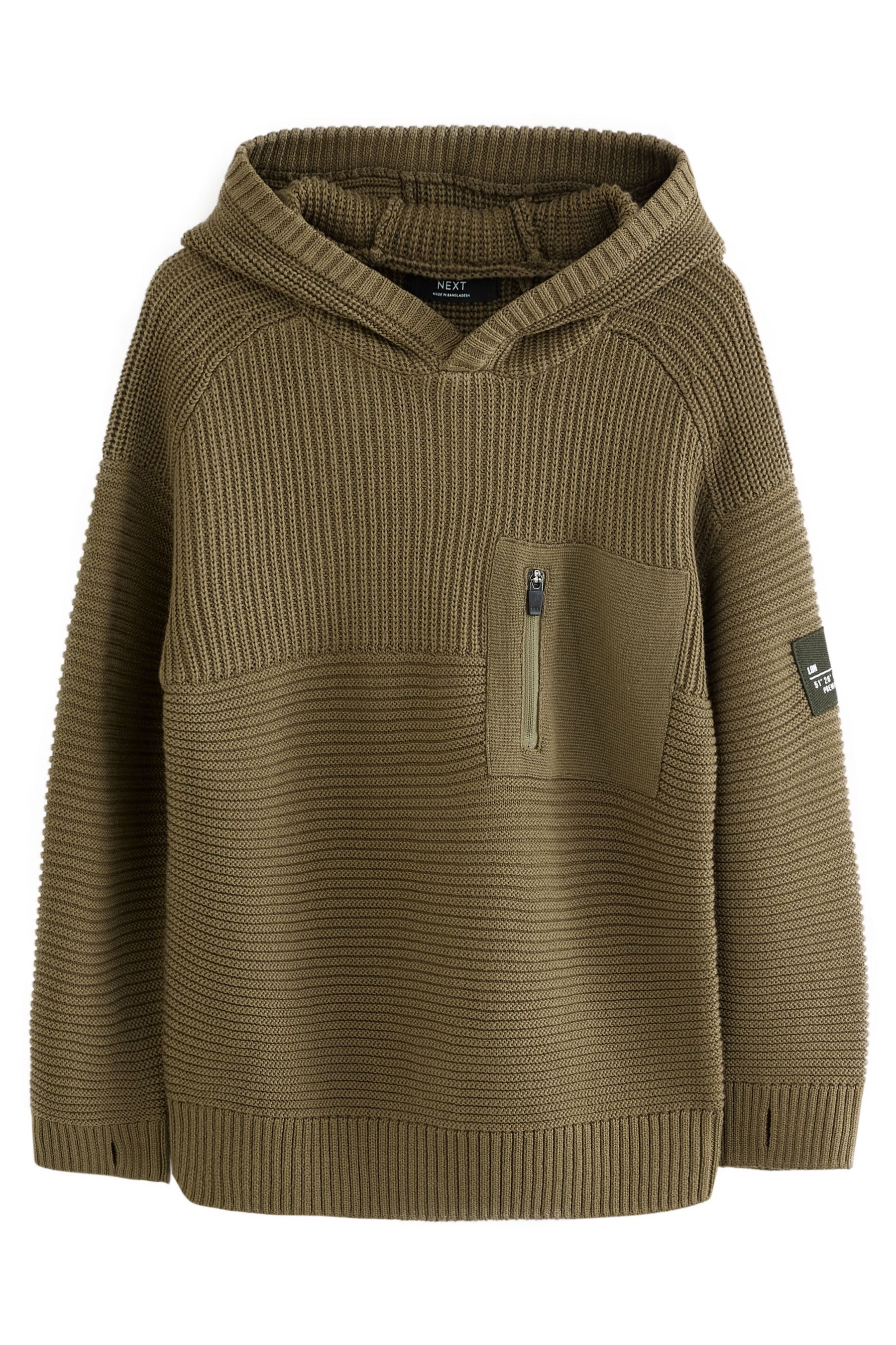 Kapuzenpullover Gestricktes Utility-Kapuzensweatshirt