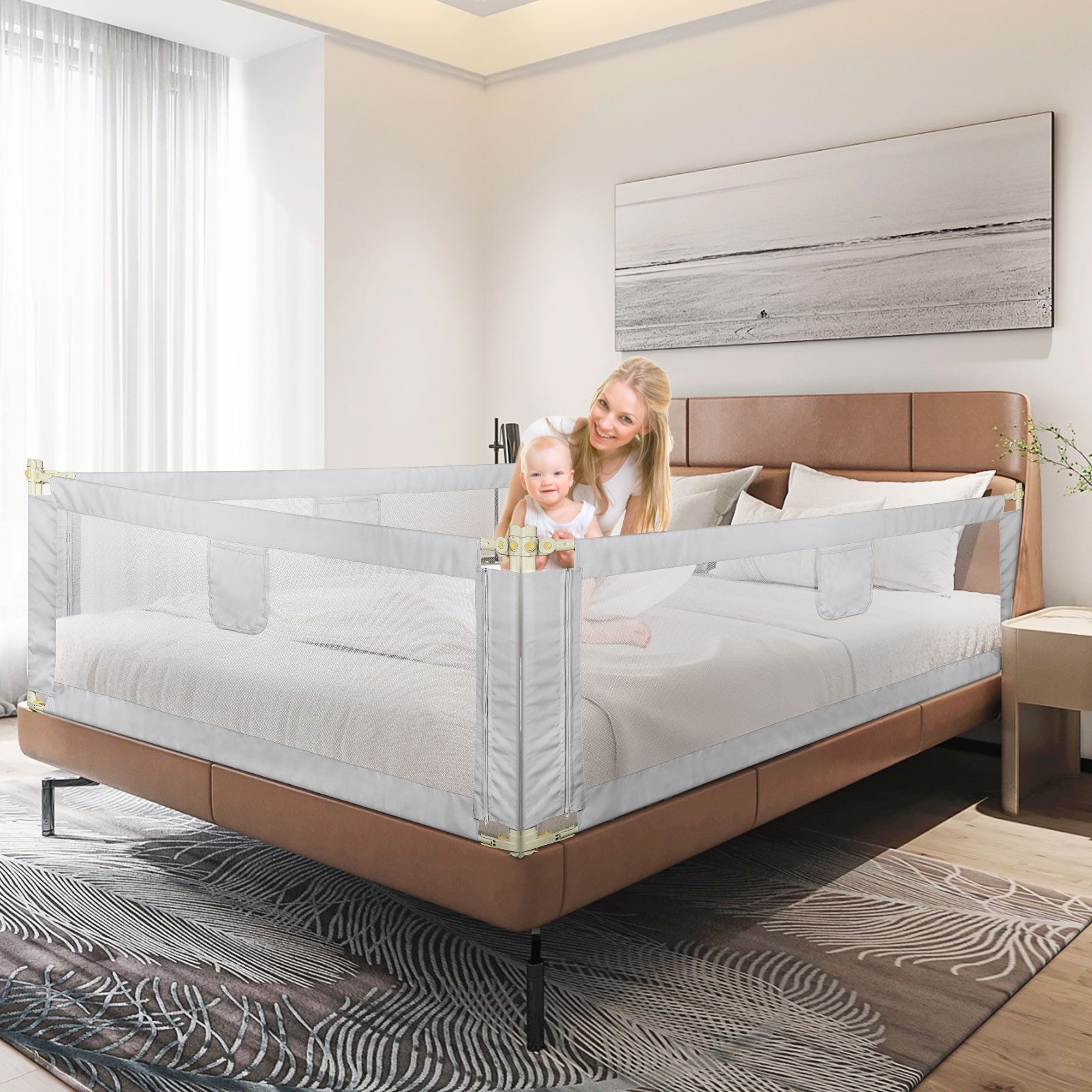 JEOBEST Bettschutzgitter Rausfallschutz Bett, Kinderbettgitter für Kinder, günstig online kaufen