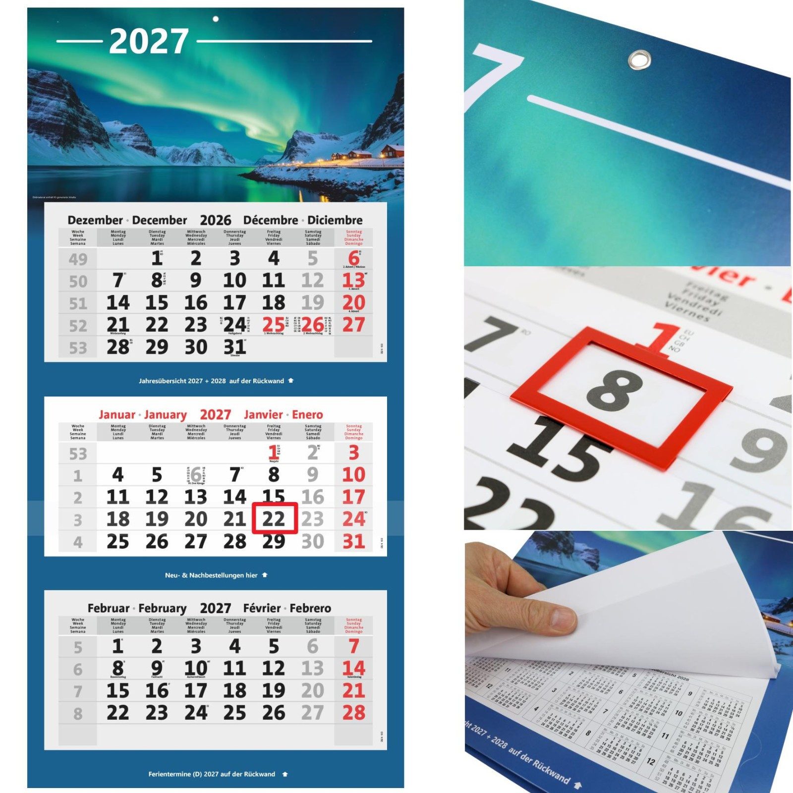 Anschütz Wandkalender Bildkalender 3-Monatskalender 2027