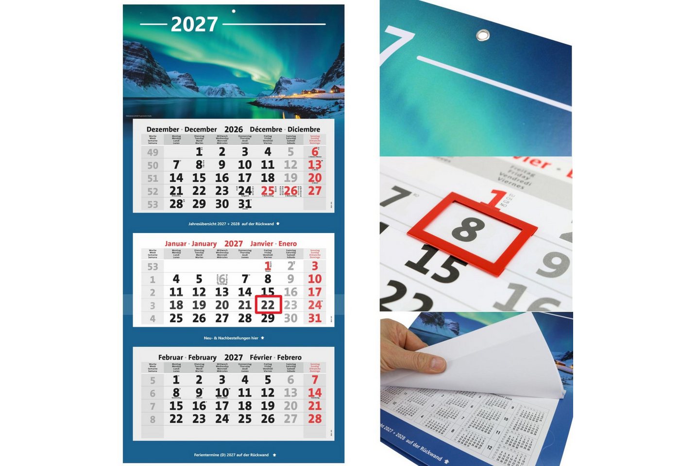 Anschütz Wandkalender Bildkalender 3-Monatskalender 2027