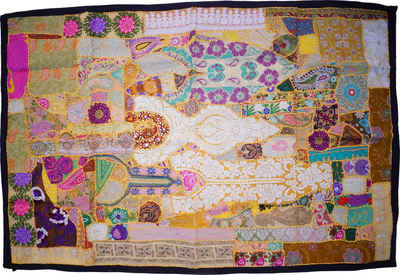 Wandteppich »Indischer Wandteppich Patchwork Wandbehang,..«, Guru-Shop, Höhe 100 mm