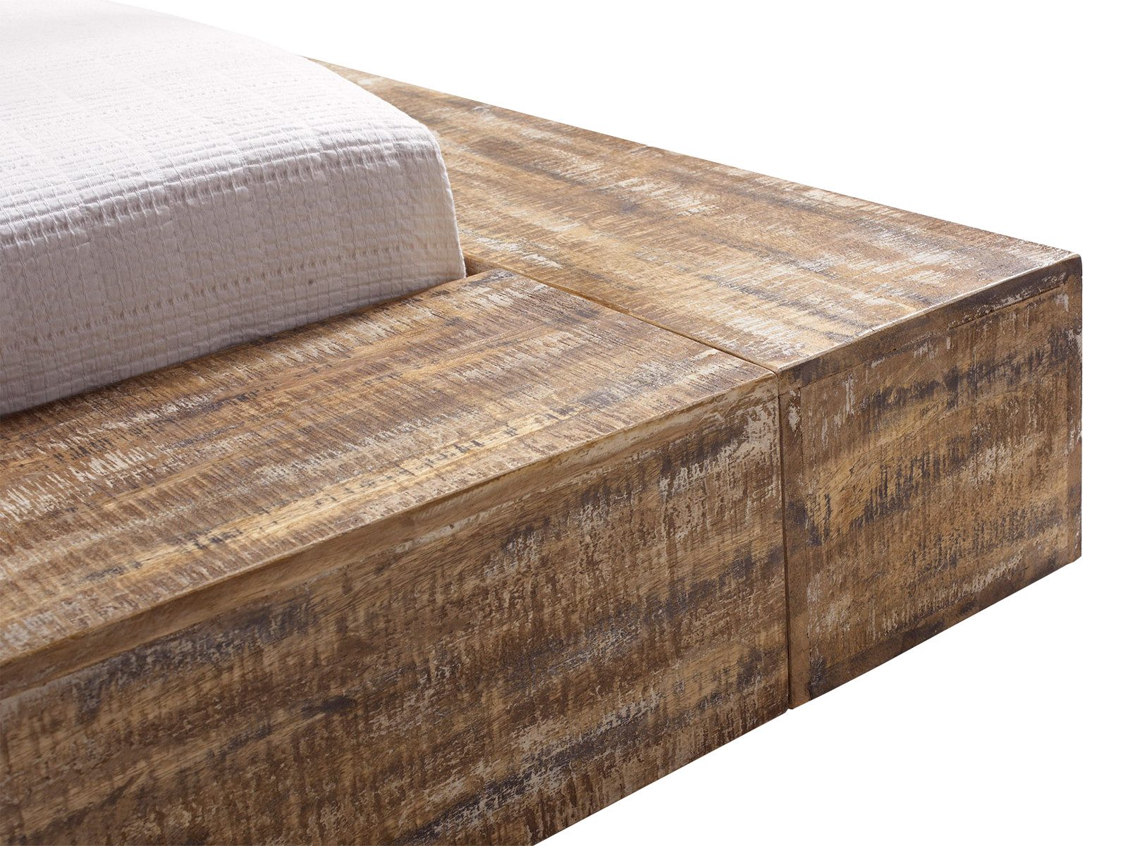 massivum Massivholzbett Holzbett Stripe