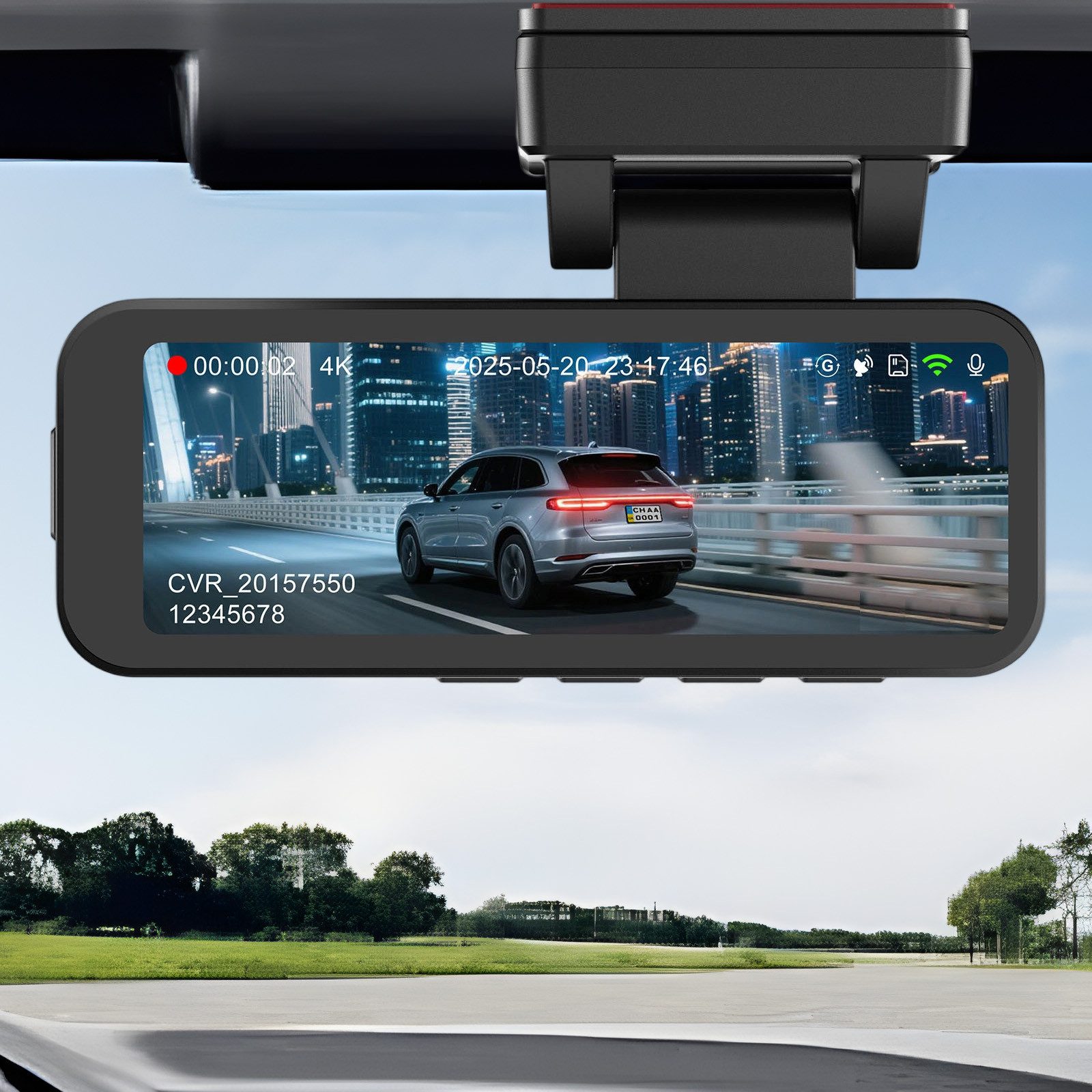 REDOM Dashcam mit WLAN und Rückkamera Ultra HD Dash Cam Dashcam (4K+1080P, WLAN (Wi-Fi), 170° Weitwinkel HDR-Nachtsicht G-Sensor App-Steuerung, Bewegungserkennung und Loop-Aufnahme für Auto-Sicherheit)