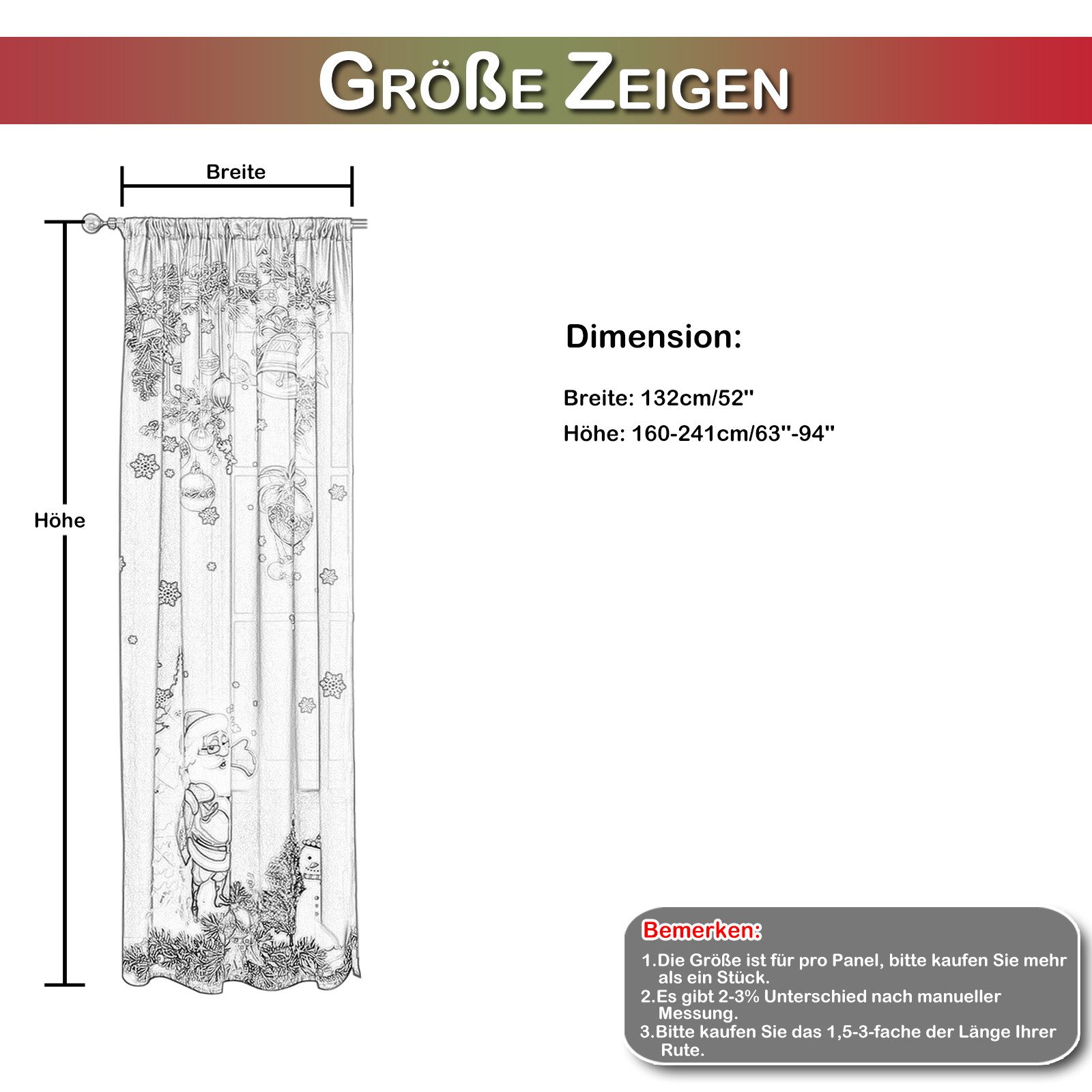 Jibenhome Gardine Weihnachts Voile-Vorhang, Transparenter Kindervorhänge, S günstig online kaufen