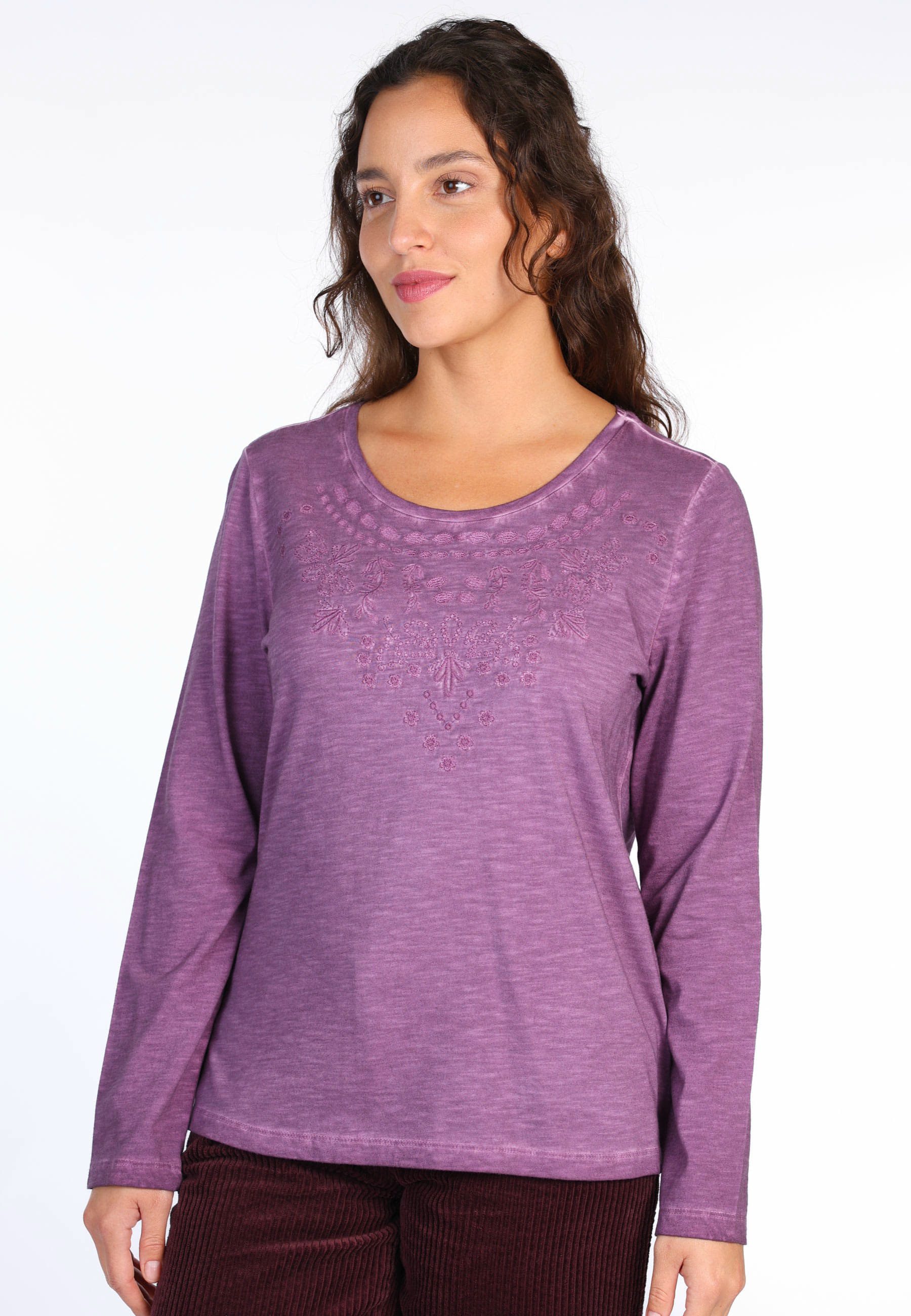 Deerberg Langarmshirt Lonnisa Stickdetails