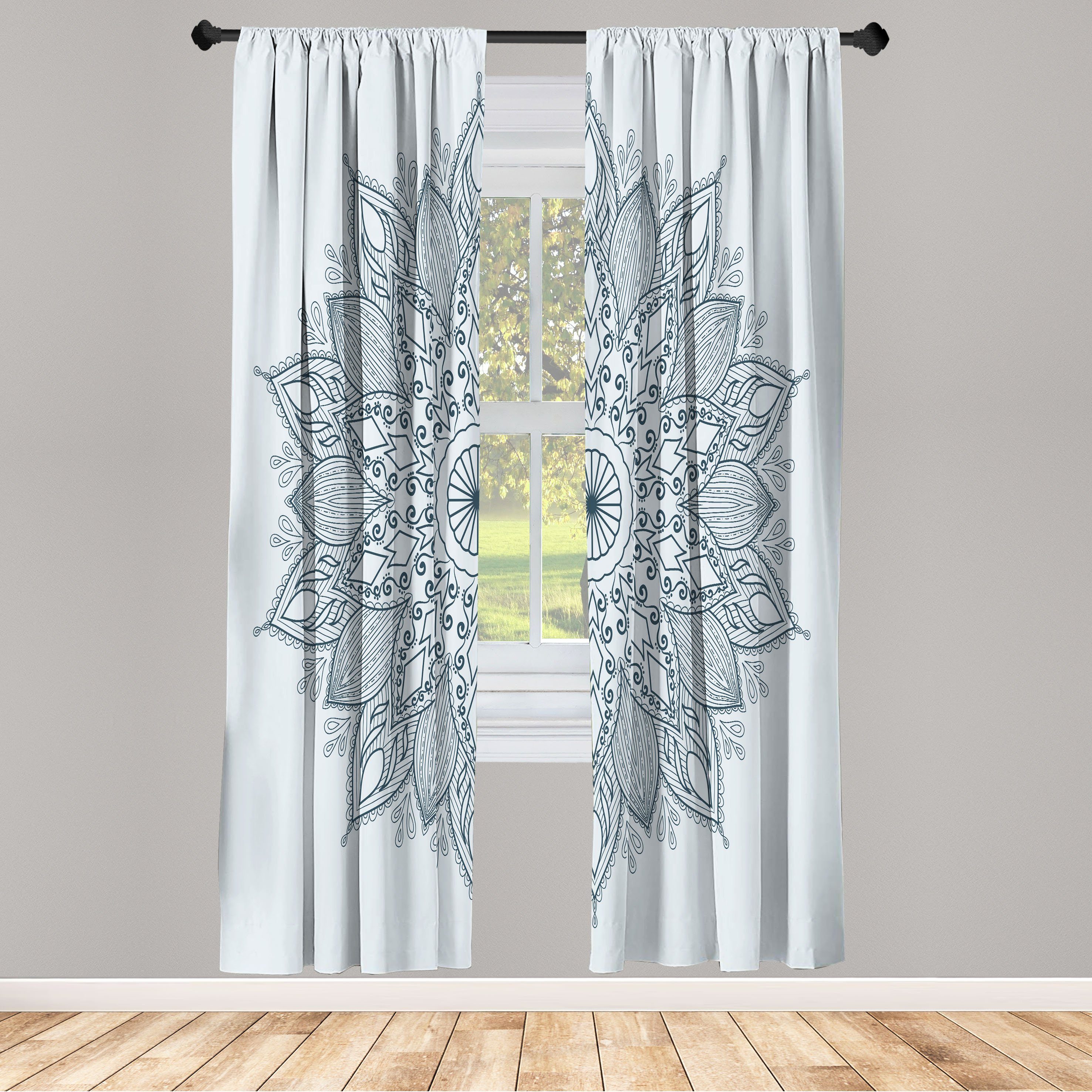 [Überraschender Preis!] Gardine Vorhang für Wohnzimmer Schlafzimmer Dekor, Microfaser Abakuhaus