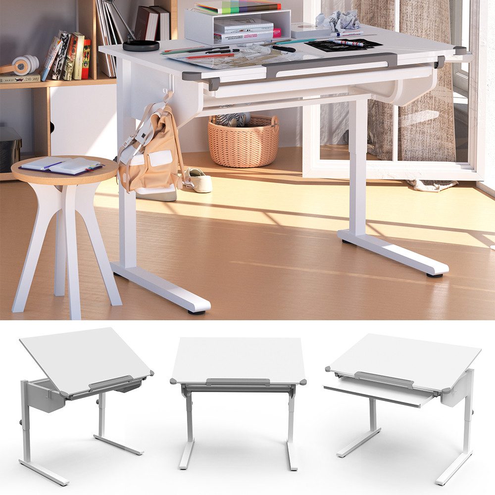 Vicco Schreibtisch Arc, Weiß, 108 x günstig online kaufen