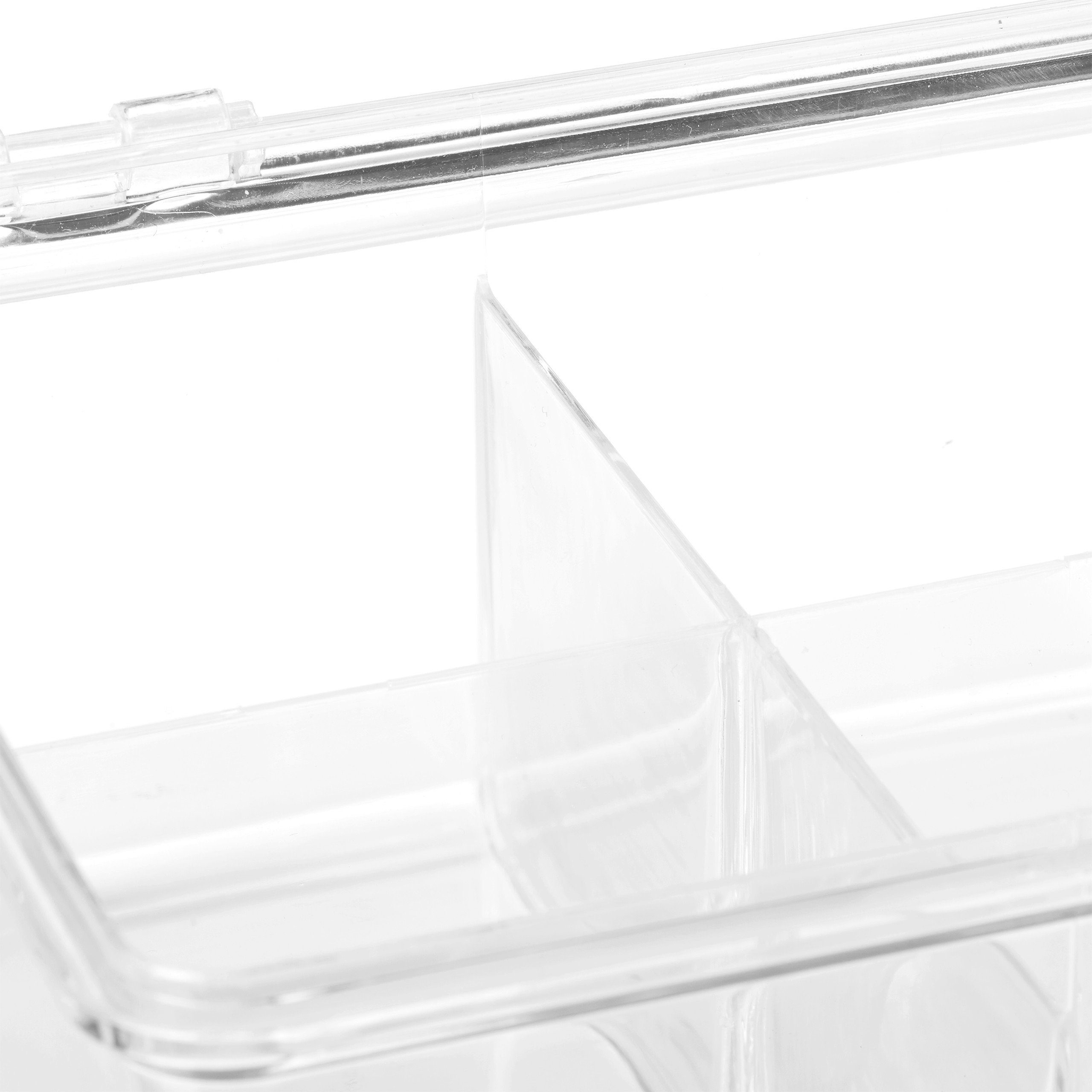 transparent x Kunststoff Fächern, relaxdays Teebox Teebox 1 6 mit