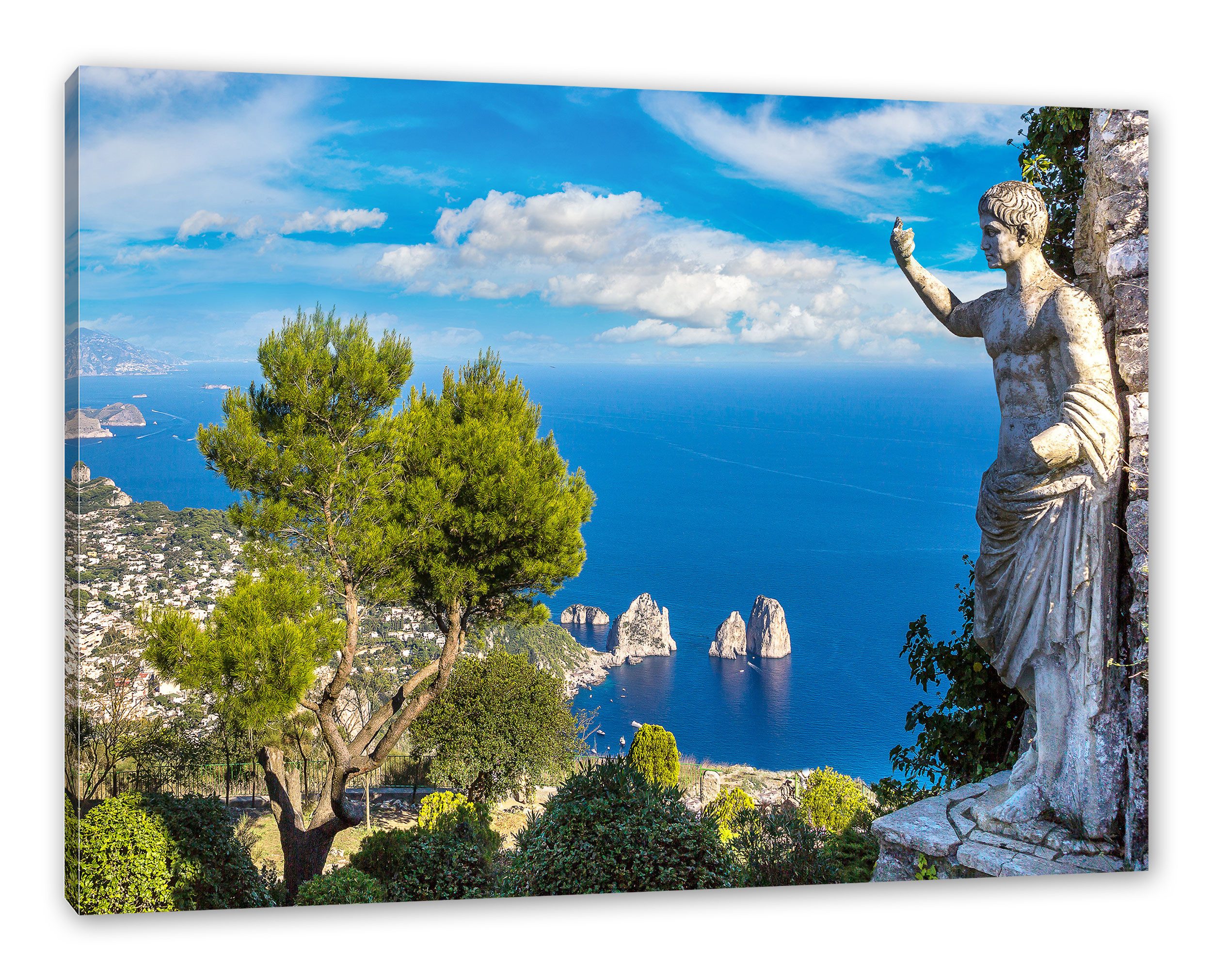 Pixxprint Leinwandbild Insel Capri in Italien, Insel Capri in Italien (1 St), Leinwandbild fertig bespannt, inkl. Zackenaufhänger