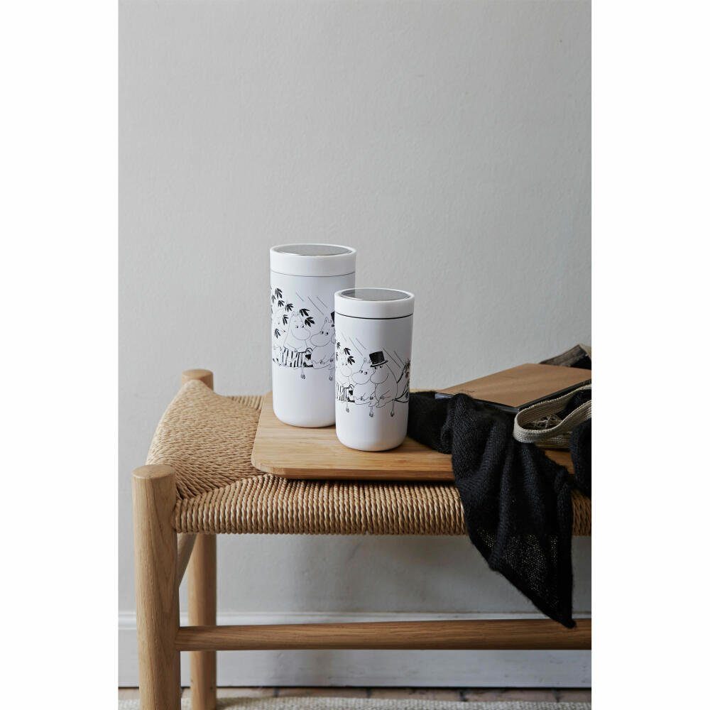 Stelton Coffee-to-go-Becher To Go Click Moomin White Kunststoff Edelstahl, 400 ml, Soft
