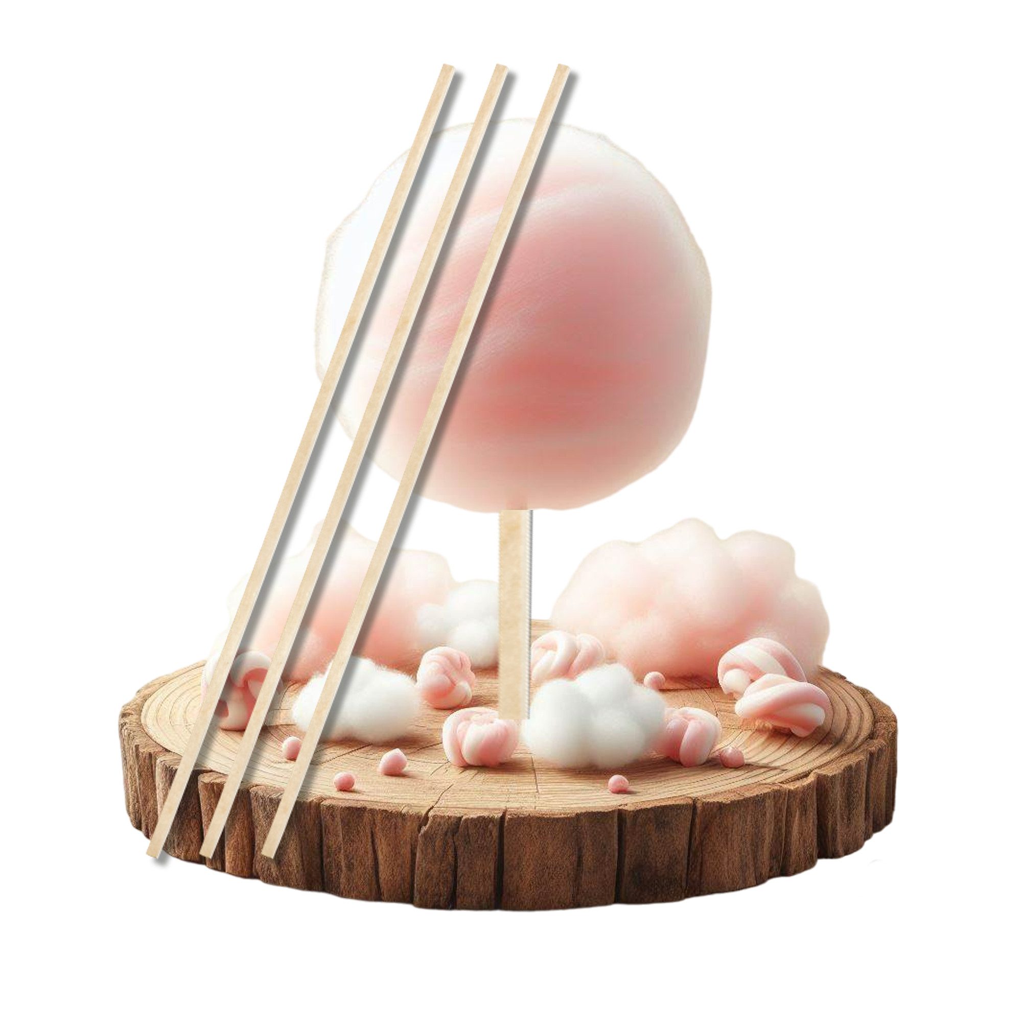 Partyspieße 100 30cm Zuckerwattestäbe Zuckerwattestäbchen Holz Stab Zuckerwatte