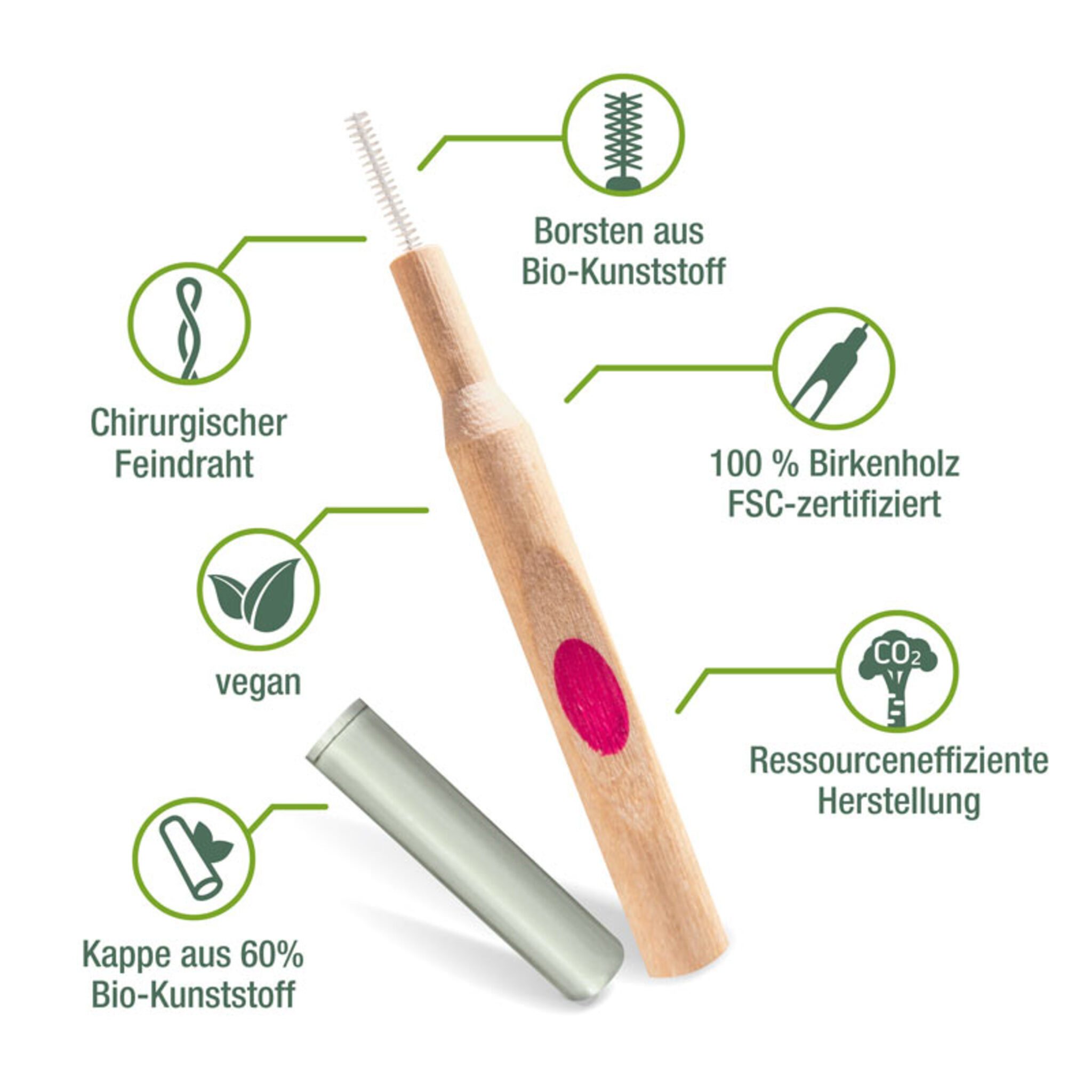 Interdentalbürsten Interdentalbürsten aus Birkenholz ISO 0
