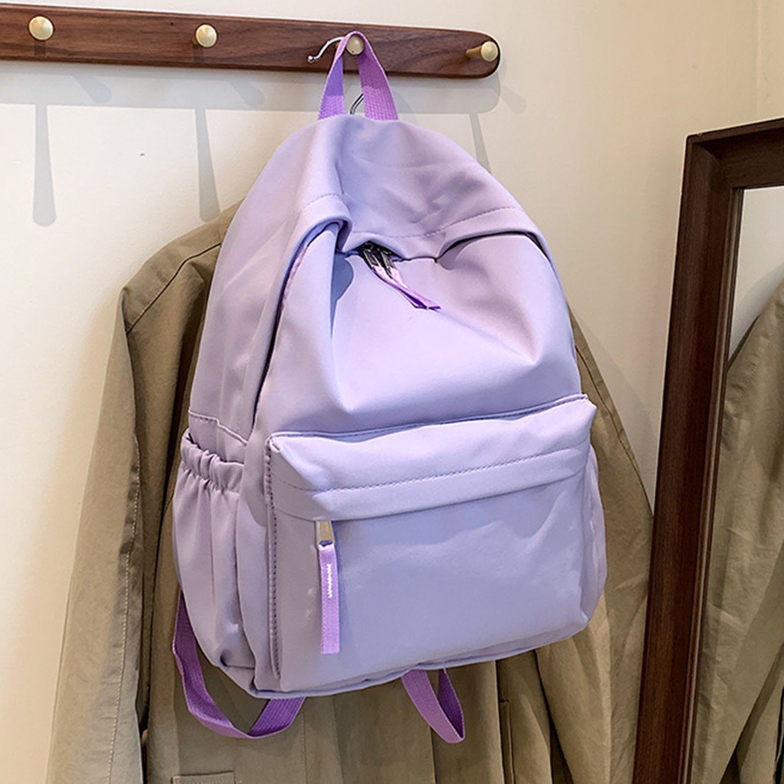 Einfarbiger, Mit Tragbare purple Rucksack, Einfacher Rucksack Großer Umhängetasche Blusmart