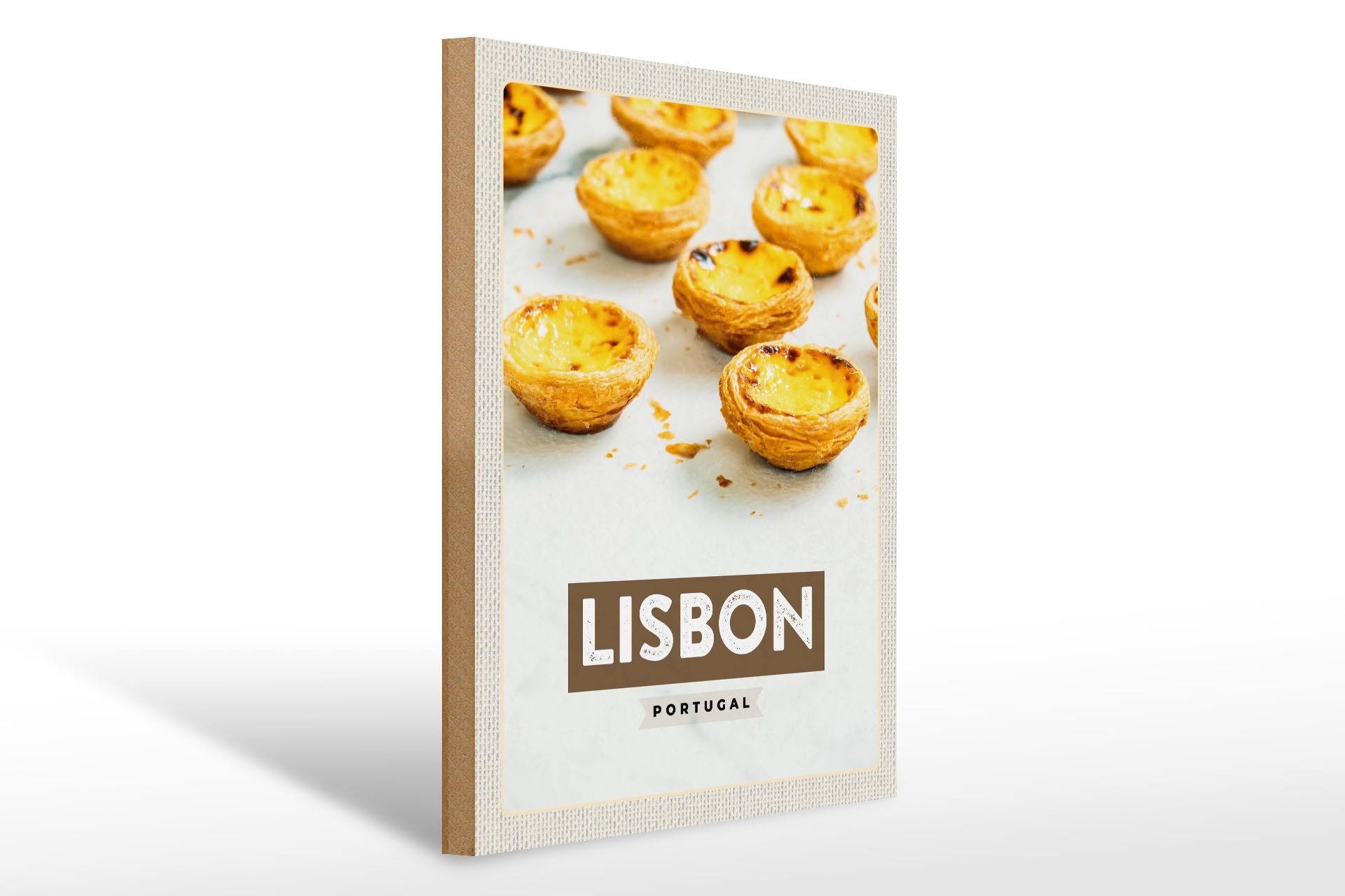 Femer GmbH Holzbild Reise 30x40cm Lisbon Portugal Kï¿½se, (1 St), Glatte Holzfaserplatte (MDF), vorn beschichtet