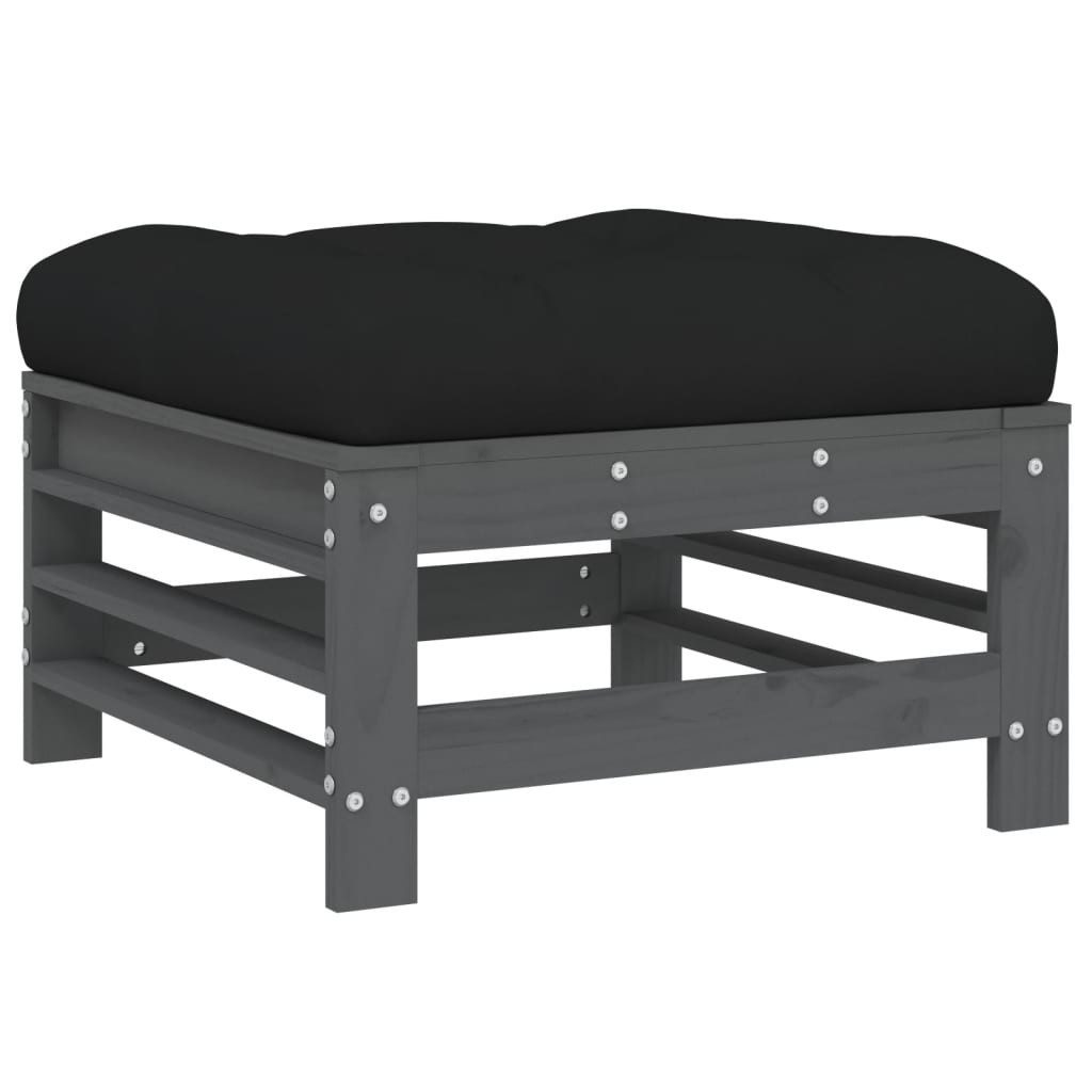 vidaXL Sofaelement Gartenhocker mit Kissen 2 günstig online kaufen
