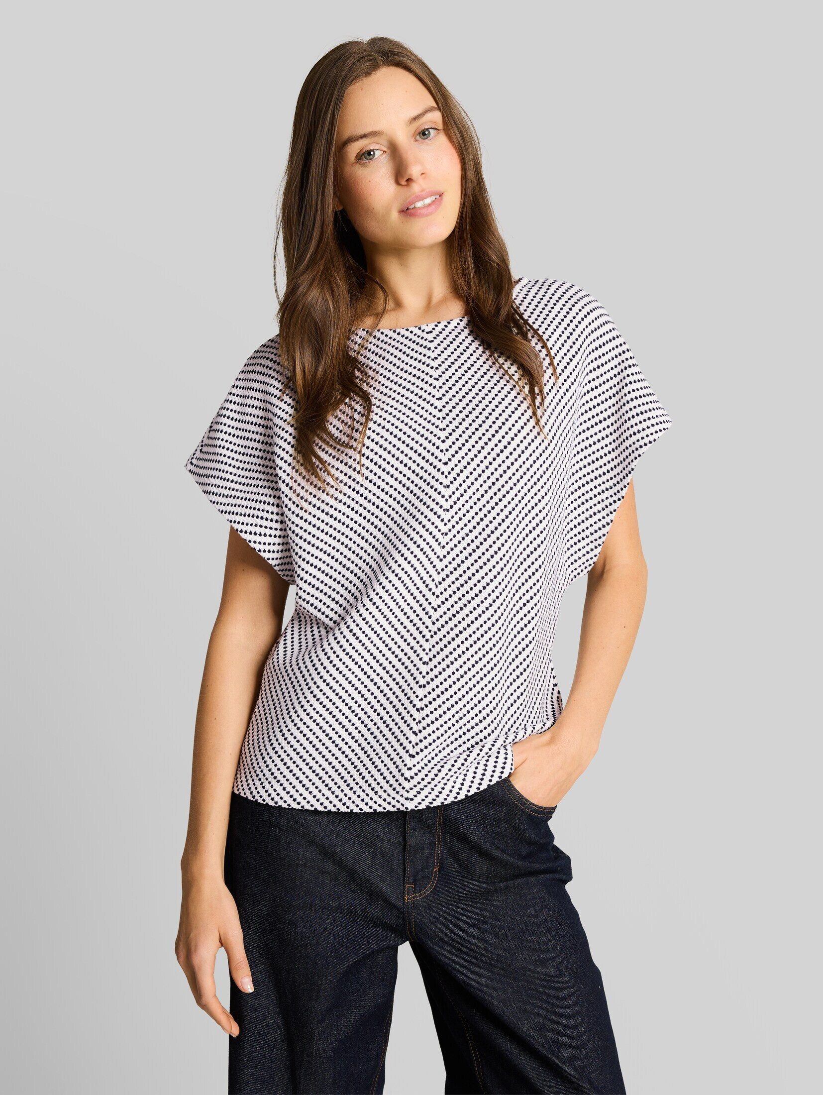 TOM TAILOR T-Shirt T-Shirt Jacquard T-Shirt aus Baumwolle