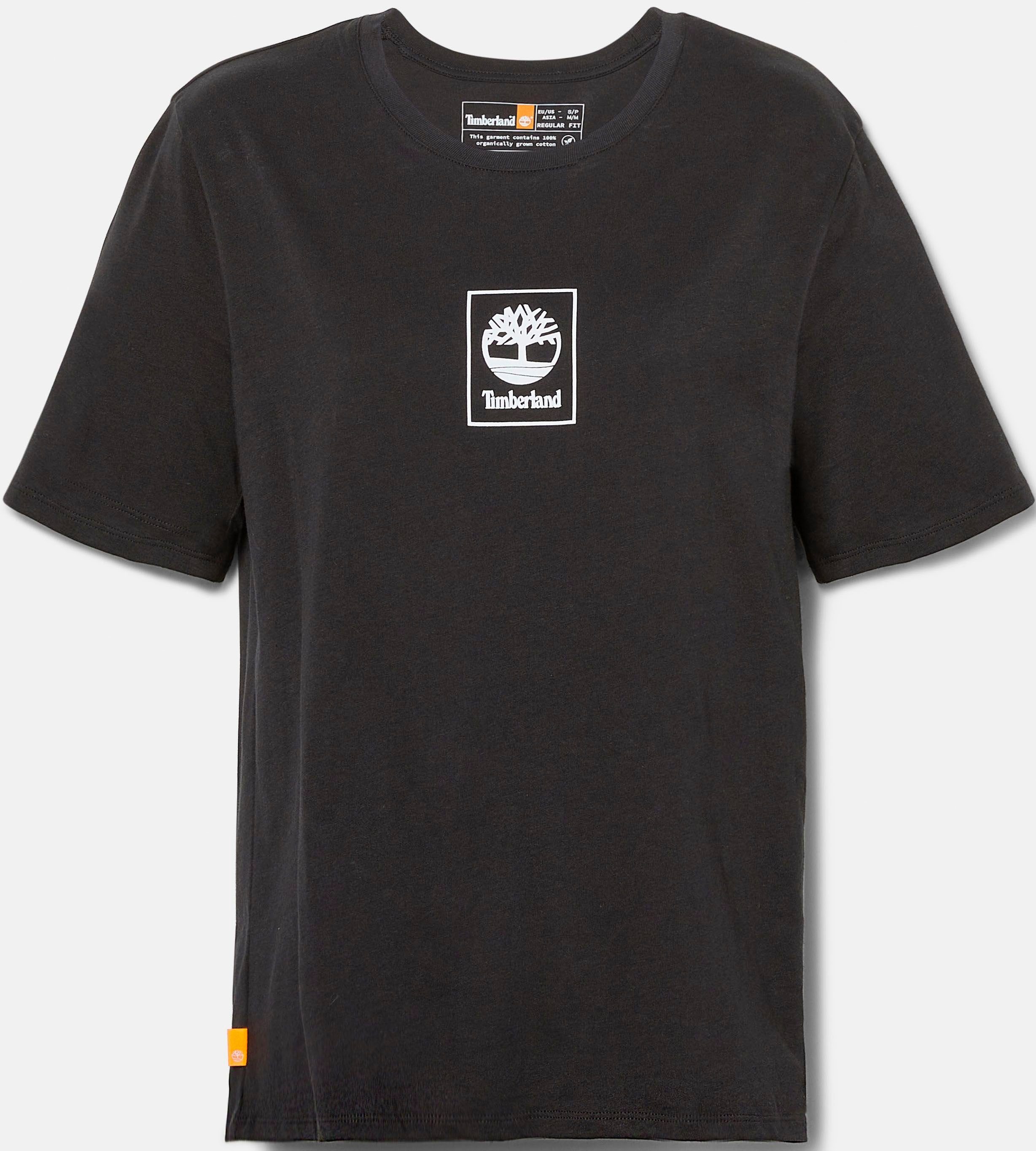 Timberland TEE Logodruck mit STACK T-Shirt LOGO REGULAR schwarz