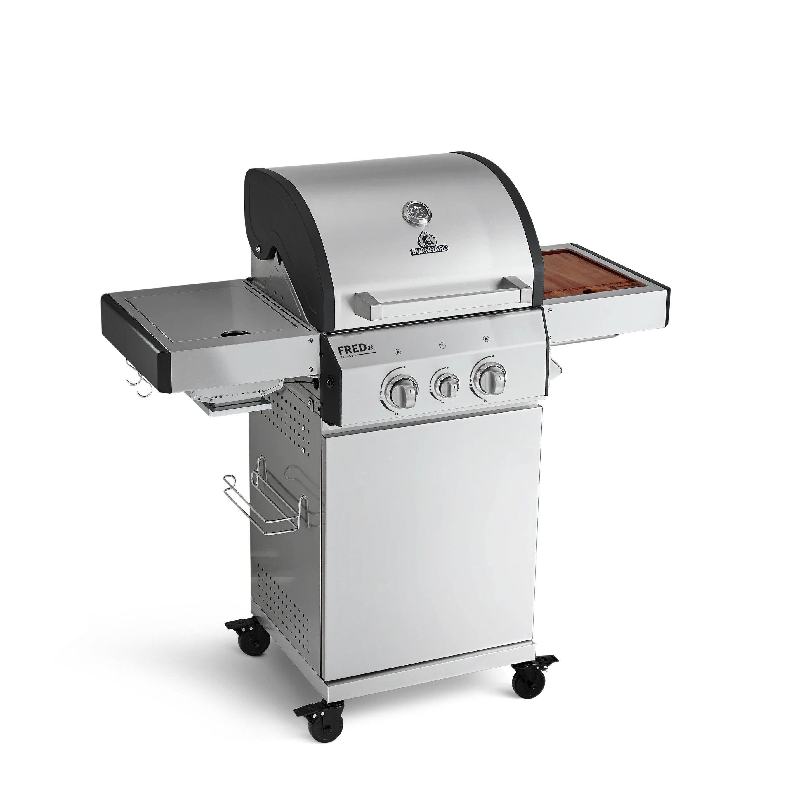 BURNHARD® Gasgrill FRED Jr., 2-Brenner Gasgrill, Deluxe - Series 3, Series 3, 10,5 kW, Deluxe Edelstahl, Edelstahlroste
