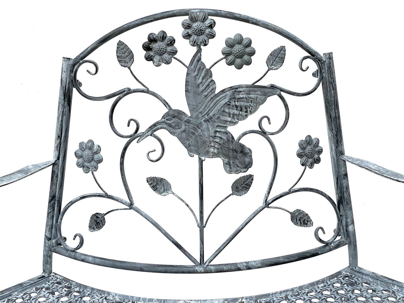 DanDiBo Baumbank Sitzbank Halbrund Metall Wetterfest Grau 130 cm 96013 Garten