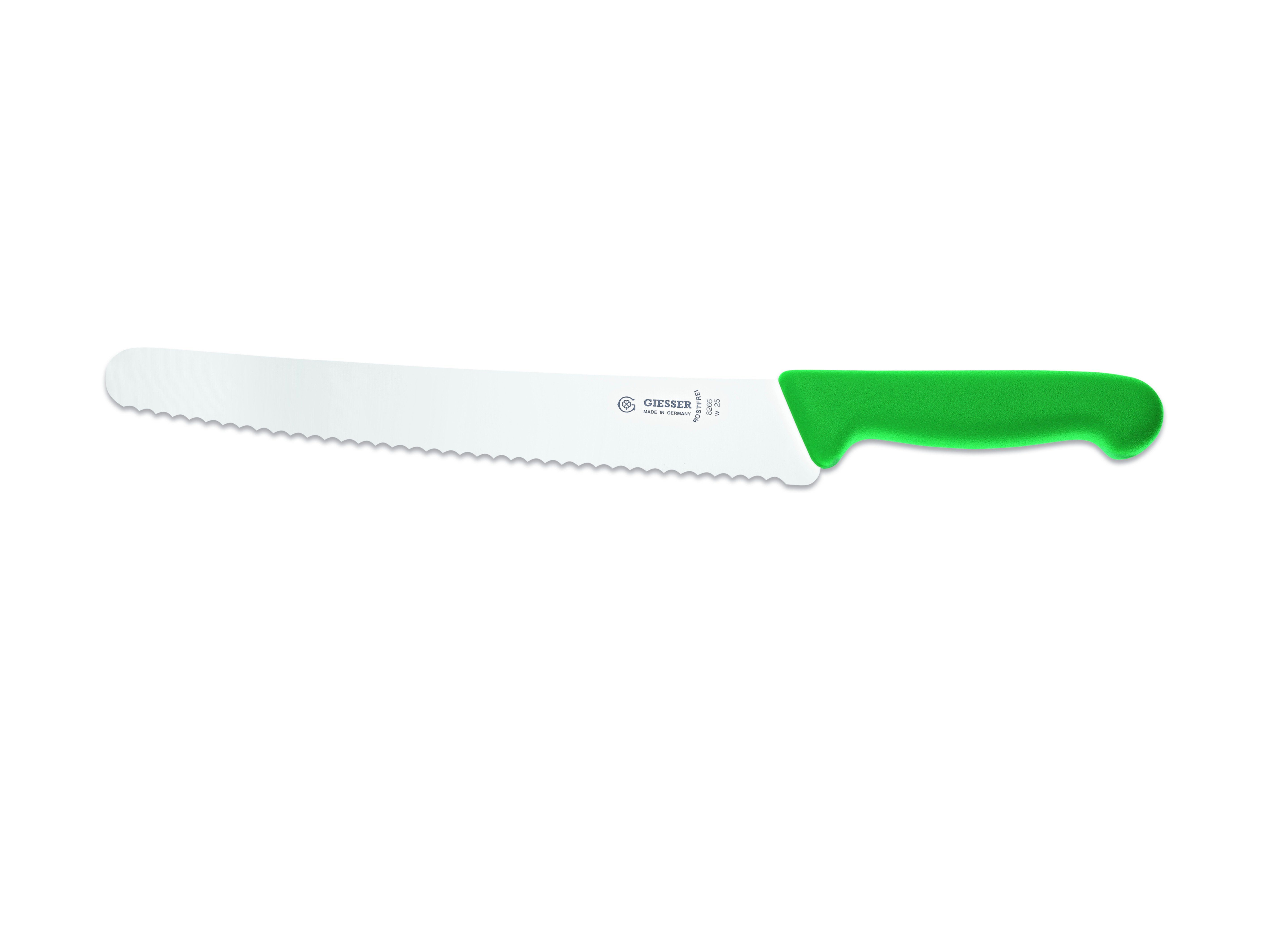 Giesser Messer Brotmesser Universalmesser 8265 w 25, kunststoffgespritzter Griff, scharfe Klinge