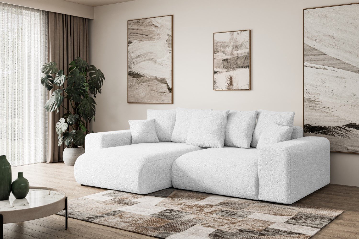 ALTDECOR Ecksofa ESKAR-L, Couch mit Schlaffunktion, Wohnzimmer - Wohnlandschaft, Corner Sofa Bett Eckcouch Couch L-Form Schlafcouch Ausziehbar