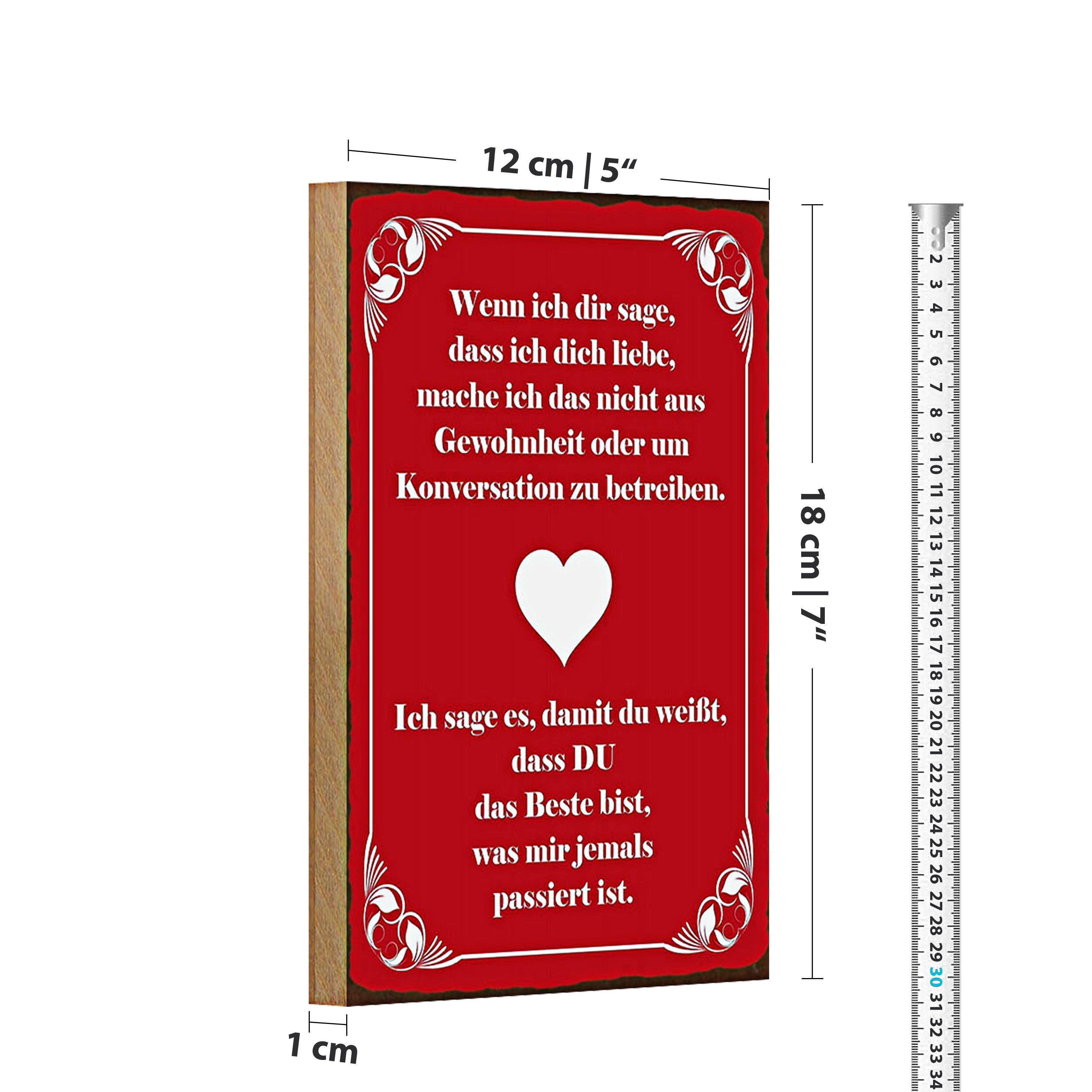 Roomando Holzbild Spruch 12x18cm wenn ich dir sage ich dich liebe – Bild 2 von 4